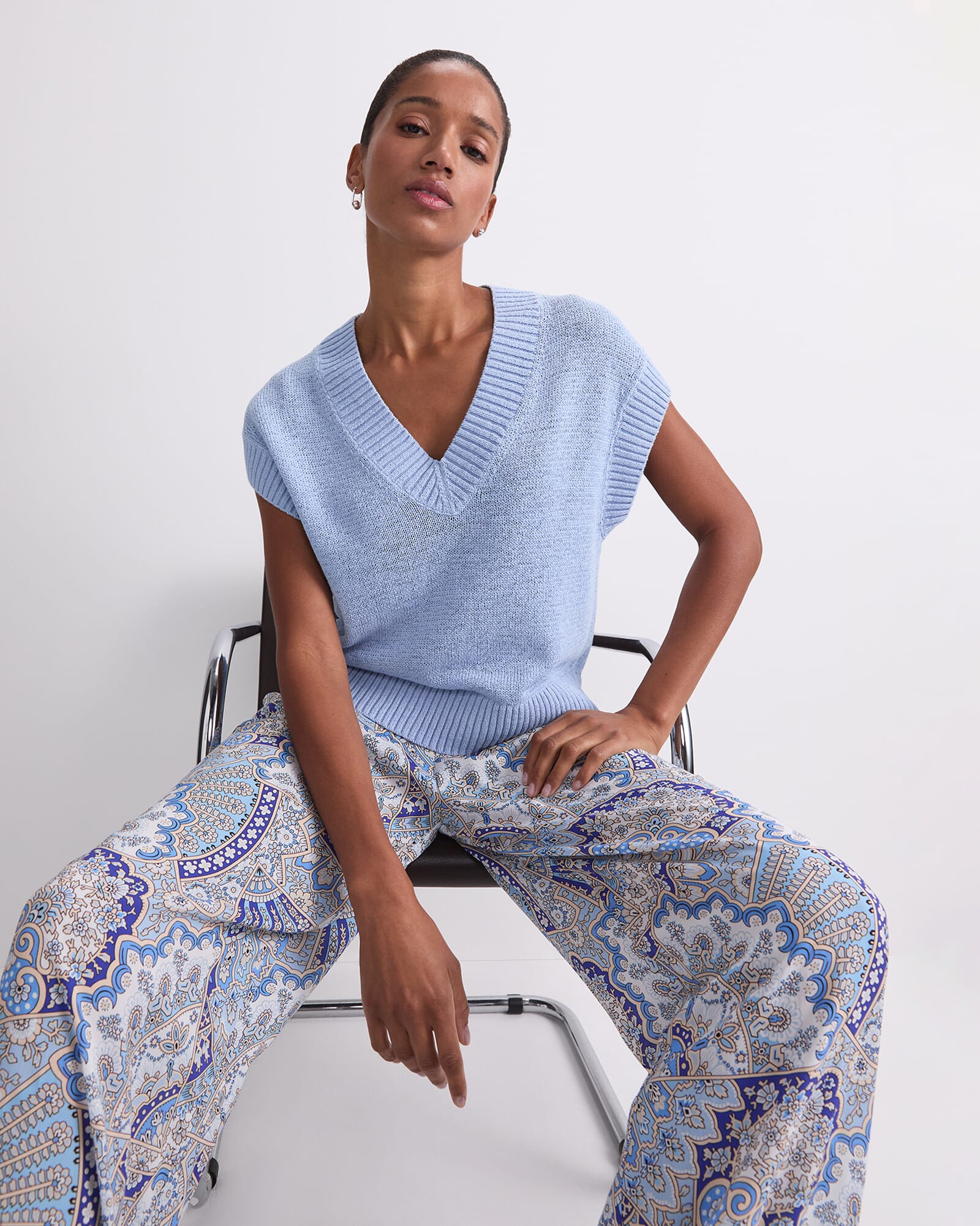 Josie Tape Yarn V Neck Tank