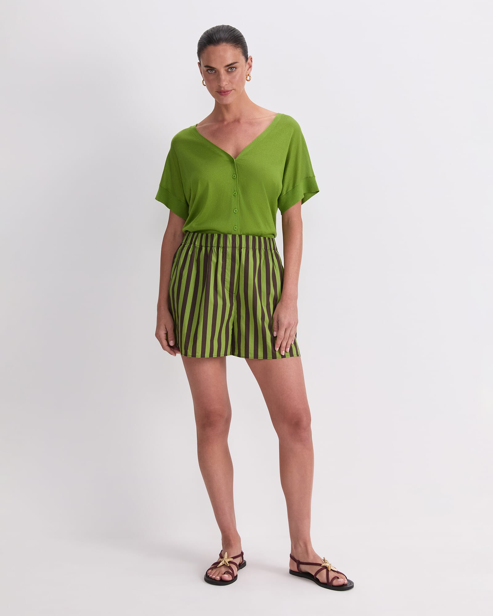 Tara Stripe Cotton Short