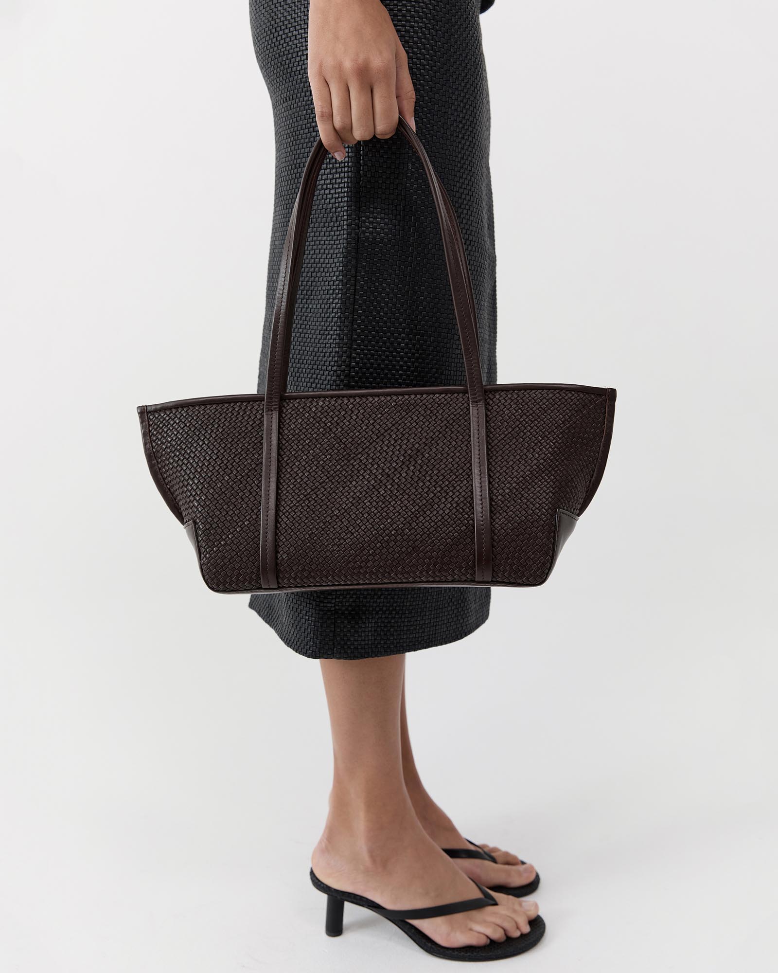 Woven Slim Bateau Tote