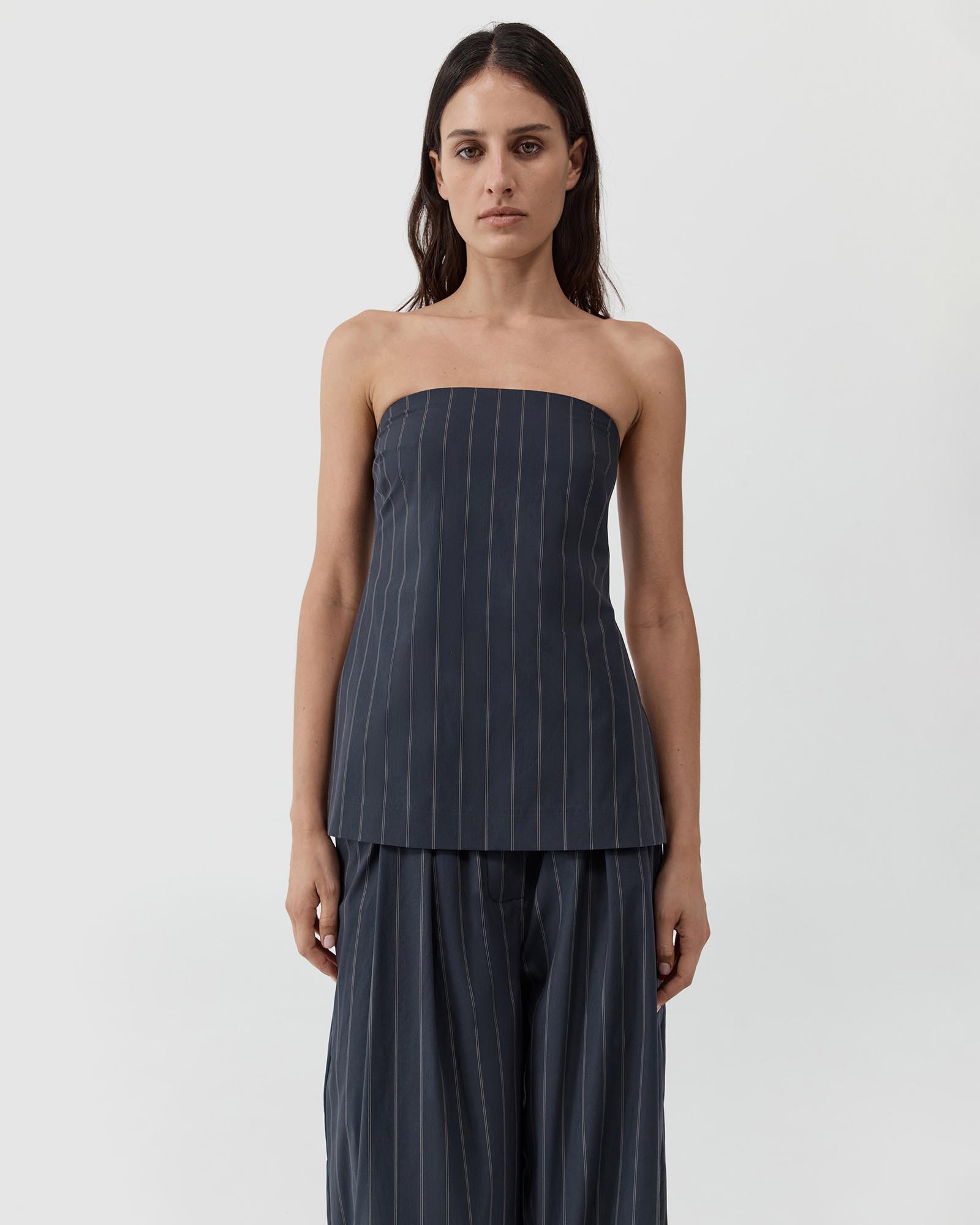 Strapless Rouleau Tie Top