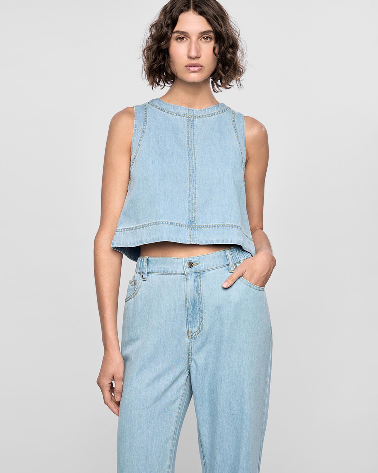 Amelia Chambray Top
