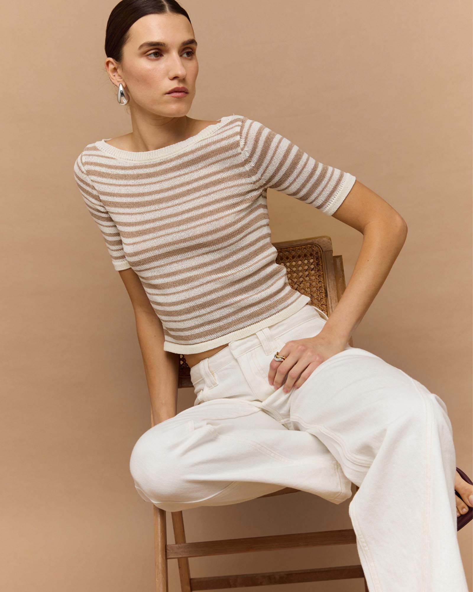 Echo Stripe Knit Tee