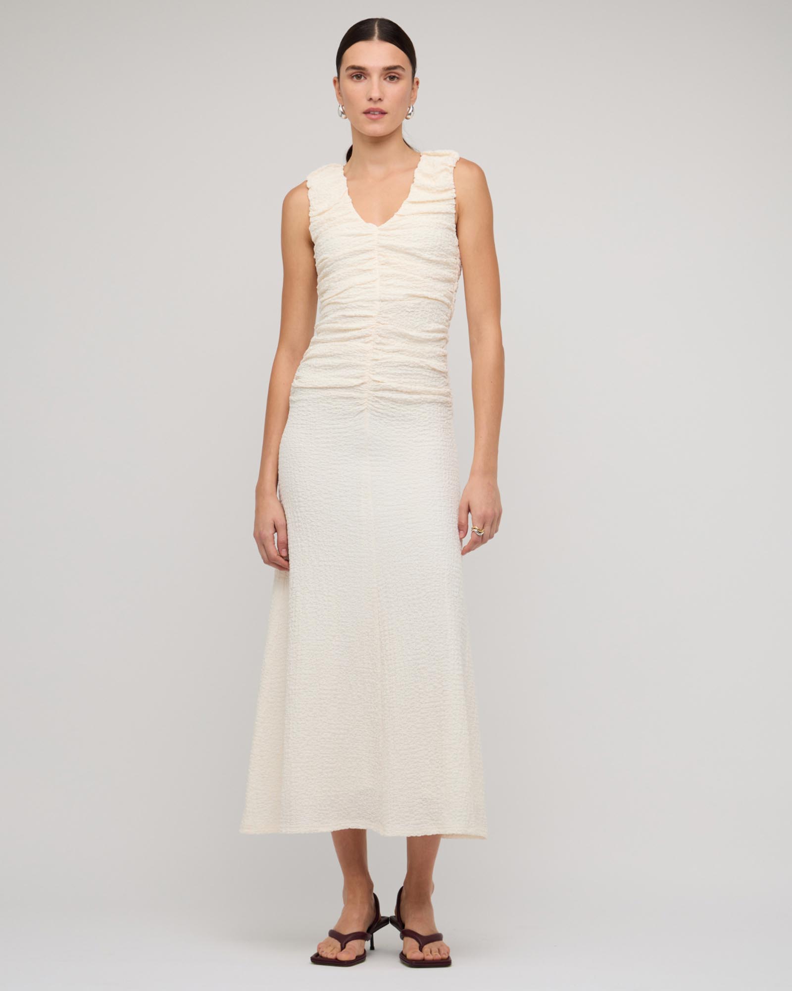 Lyric Gathered Midi Dress
