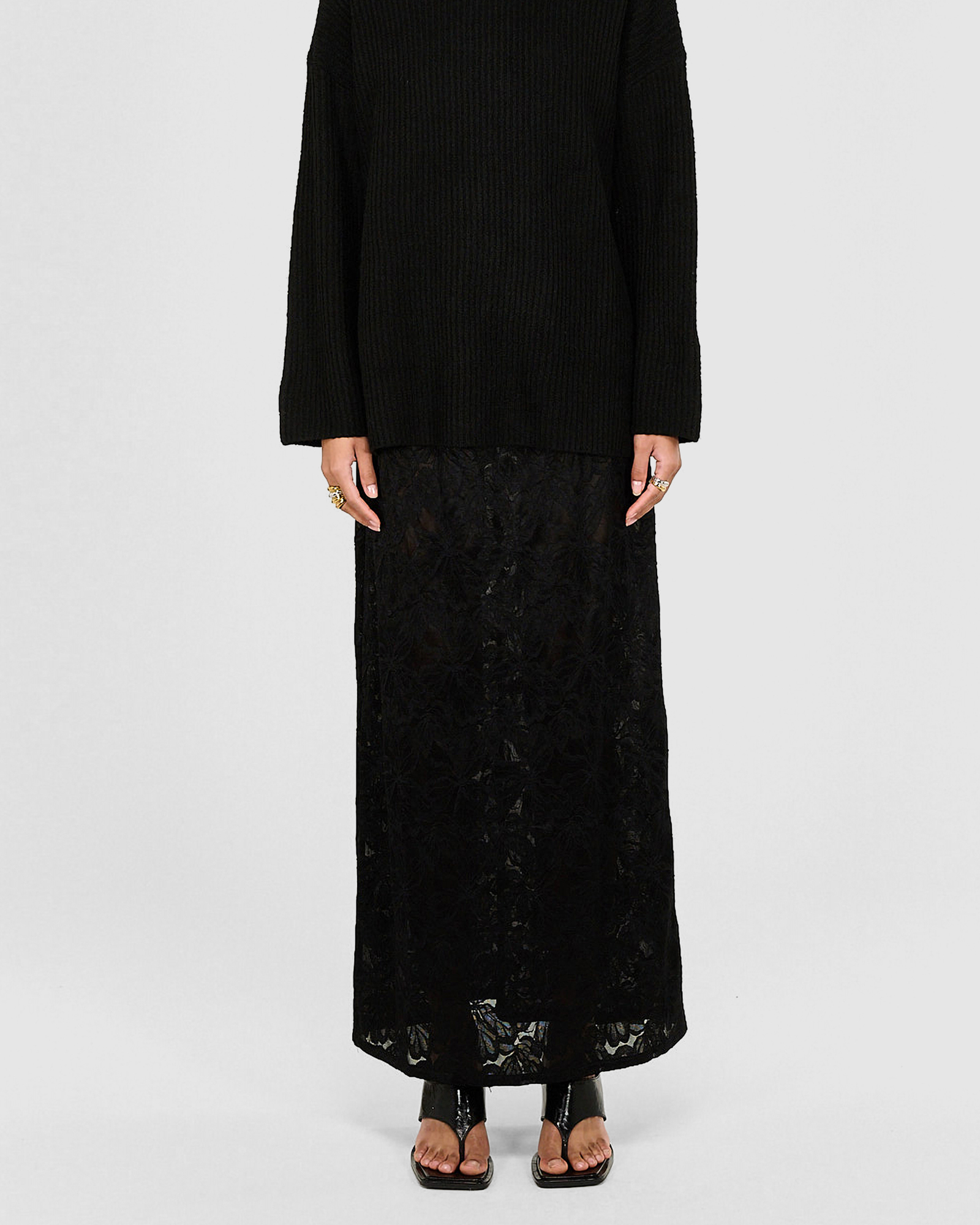 Astrid Sheer Lace Maxi Skirt