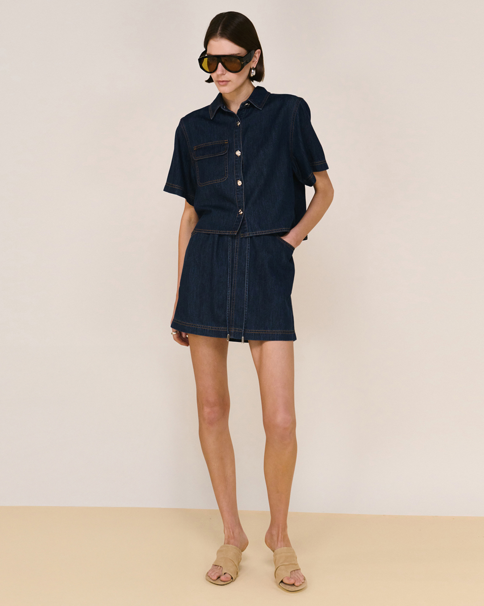 Lea Denim Mini Skirt