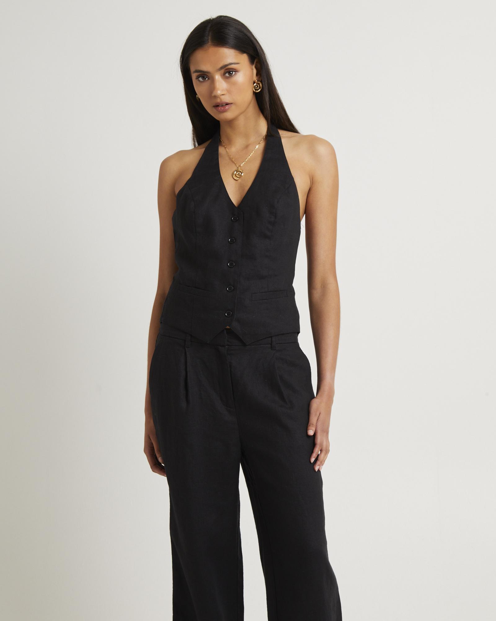 Naomi Linen Halter Vest
