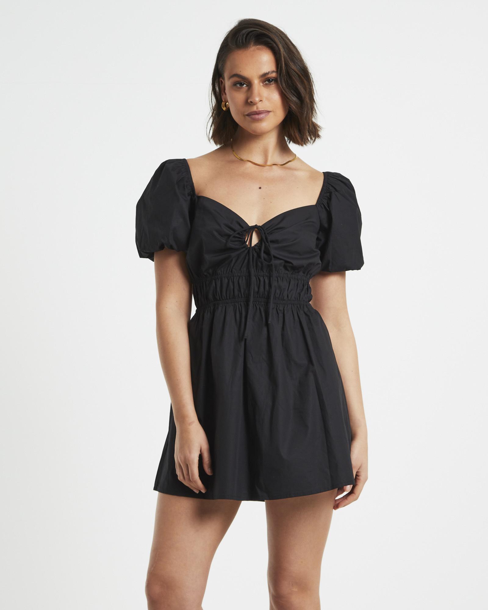 Rylee Backless Puff Sleeve Mini Dress