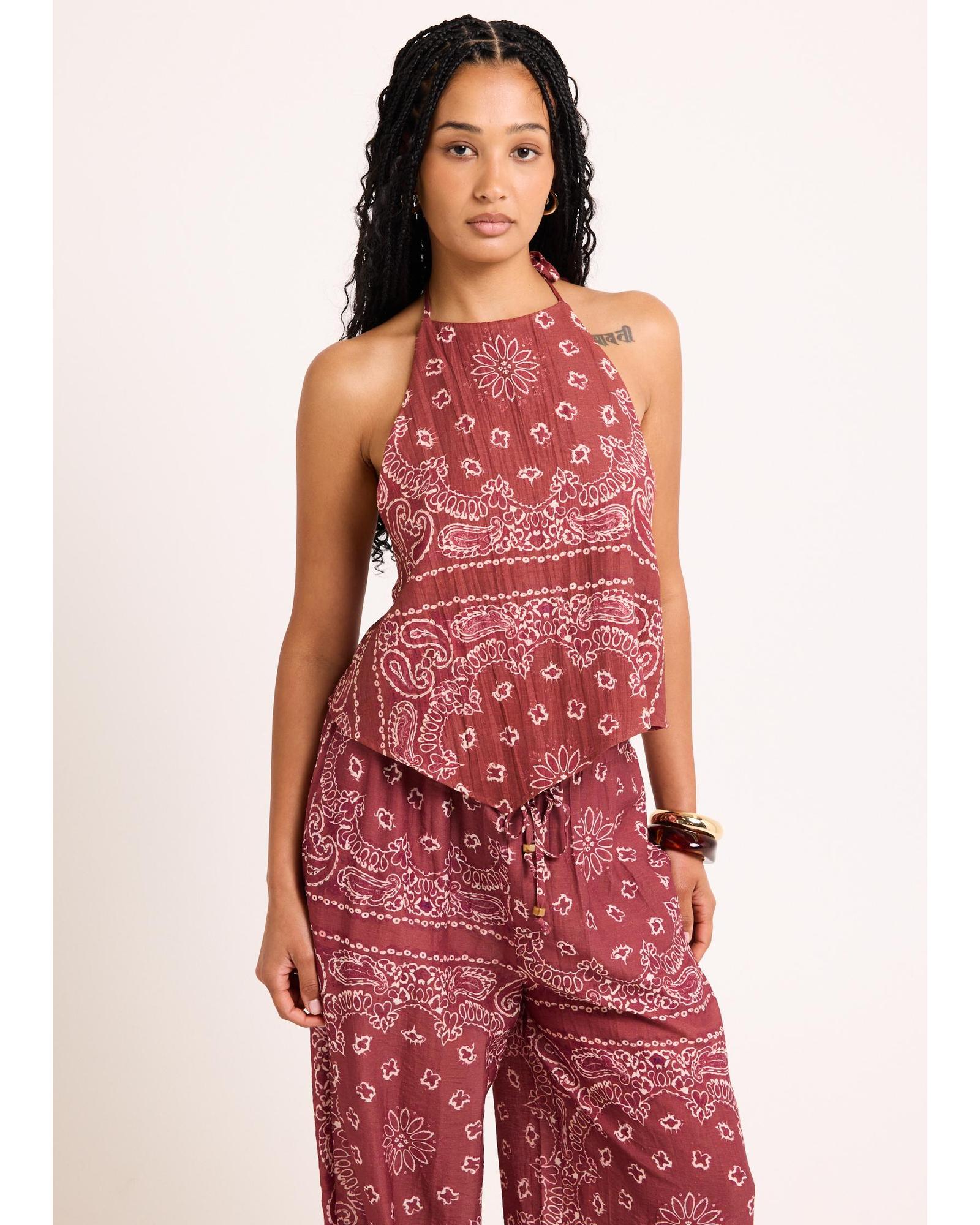 Gina Tie Up Scarf Top