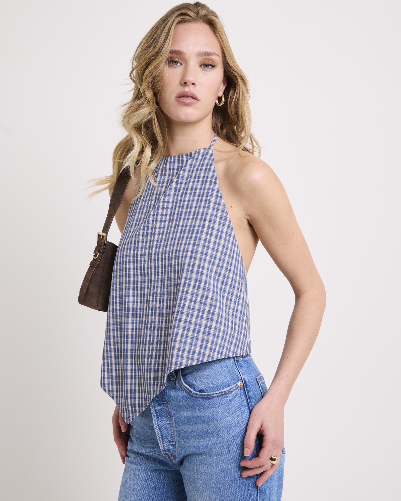 Iluka Check High Neck Top