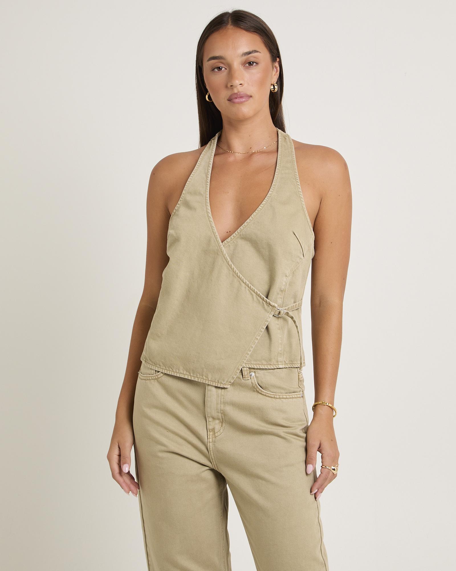Delilah Denim Halter Neck Top