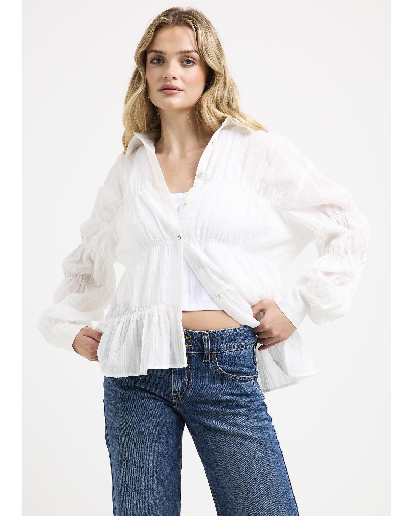 Chicago Shirred Long Sleeve Shirt