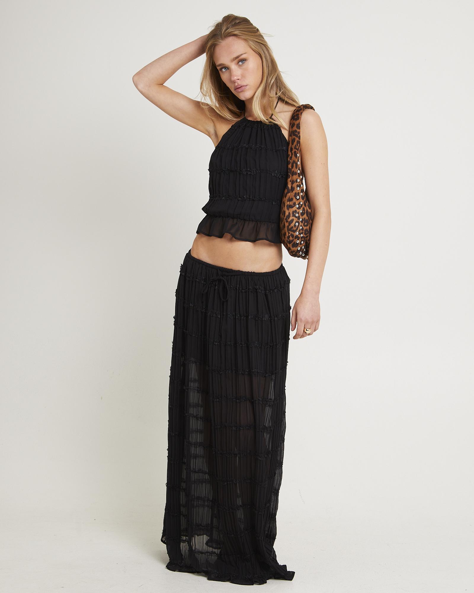 Alda Shirred Maxi Skirt