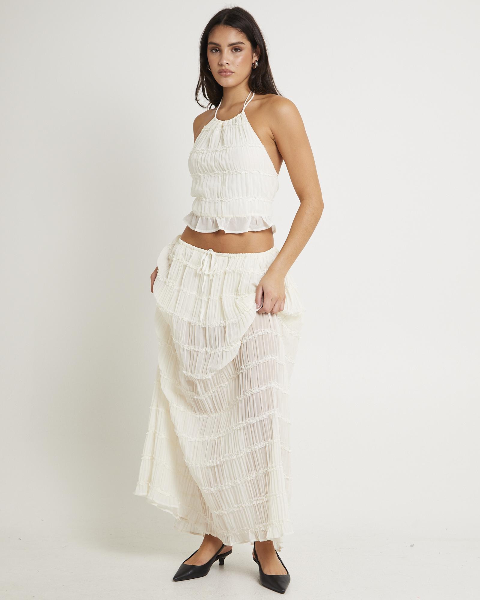Alda Shirred Maxi Skirt