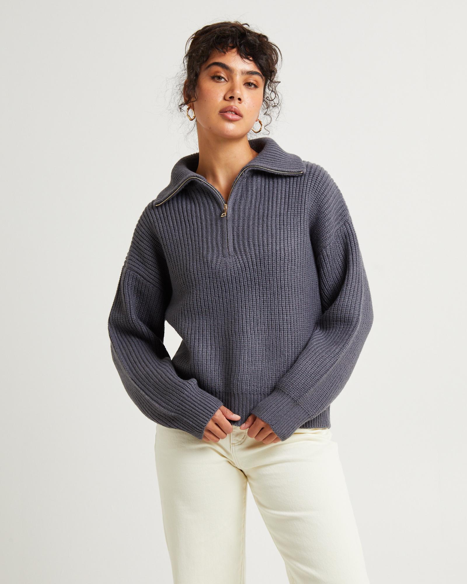 Ezra Half Zip Knit Pull Over