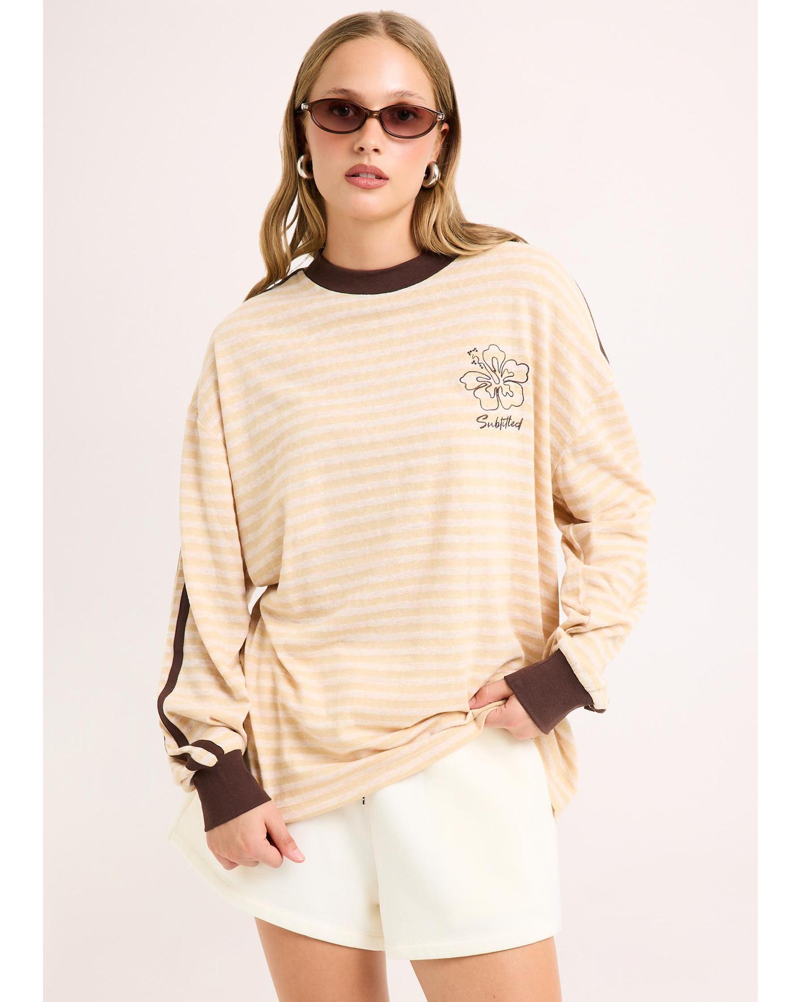 Arizona Contrast Stripe Lon Sleeve Top