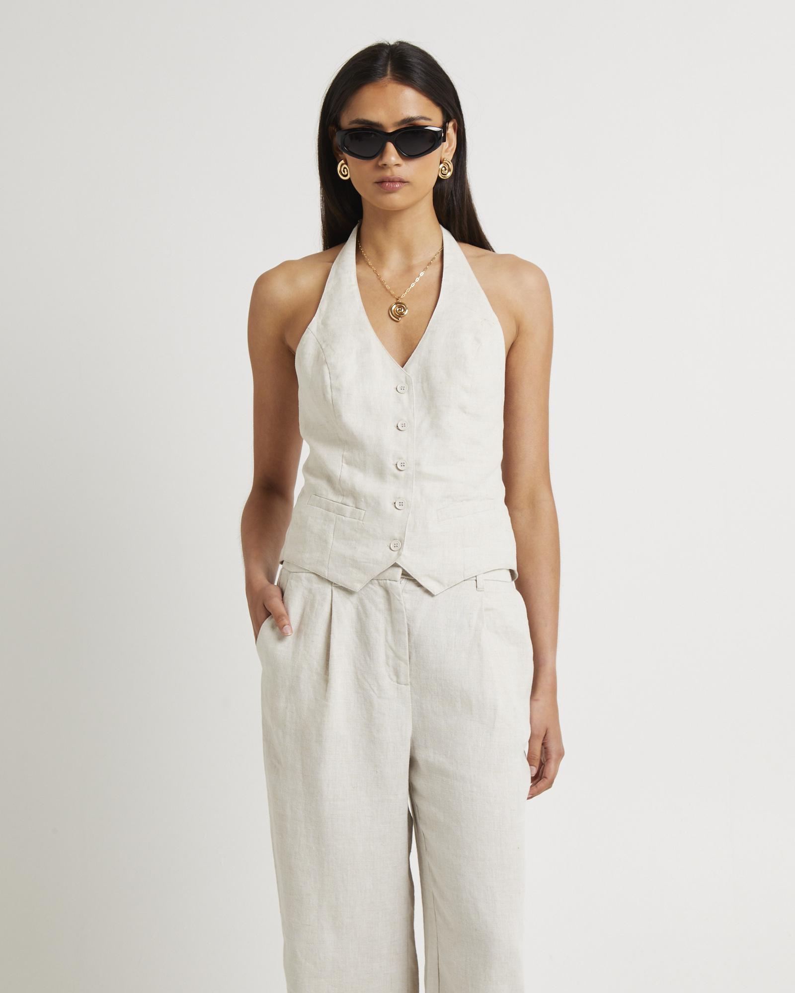 Naomi Linen Halter Vest