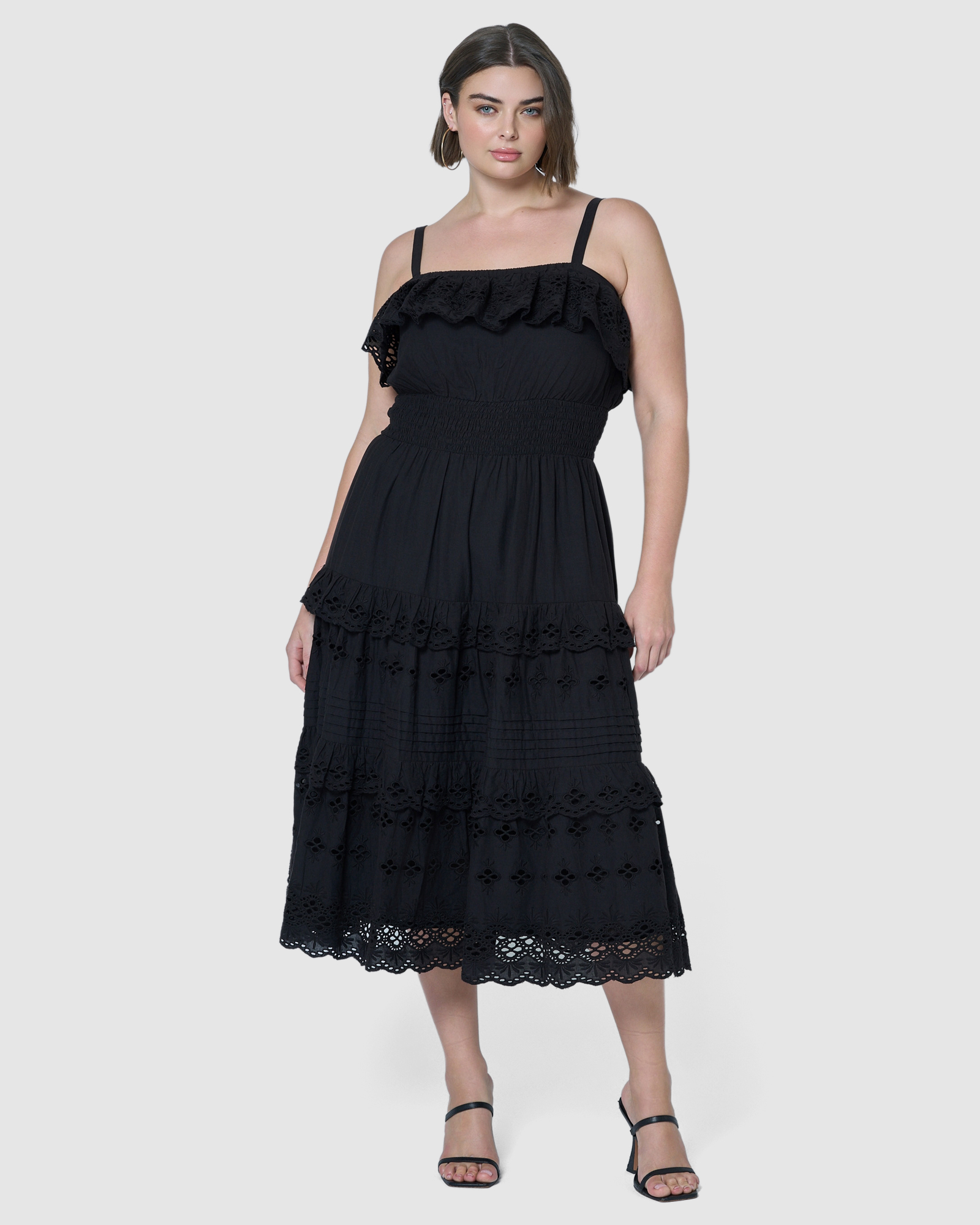Defy Broderie Midi Dress