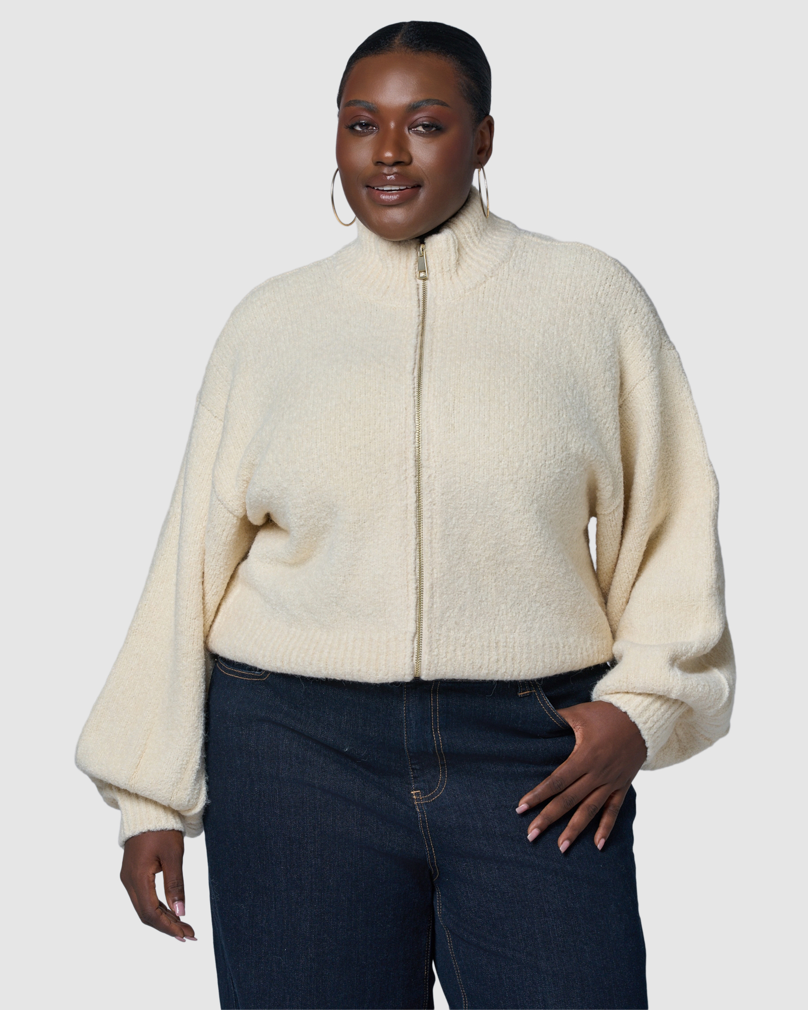Lunaire Knit Bomber Jacket