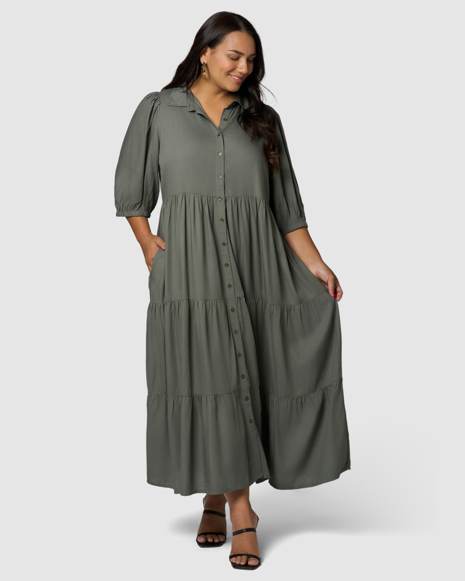 Halo Midi Shirt Dress