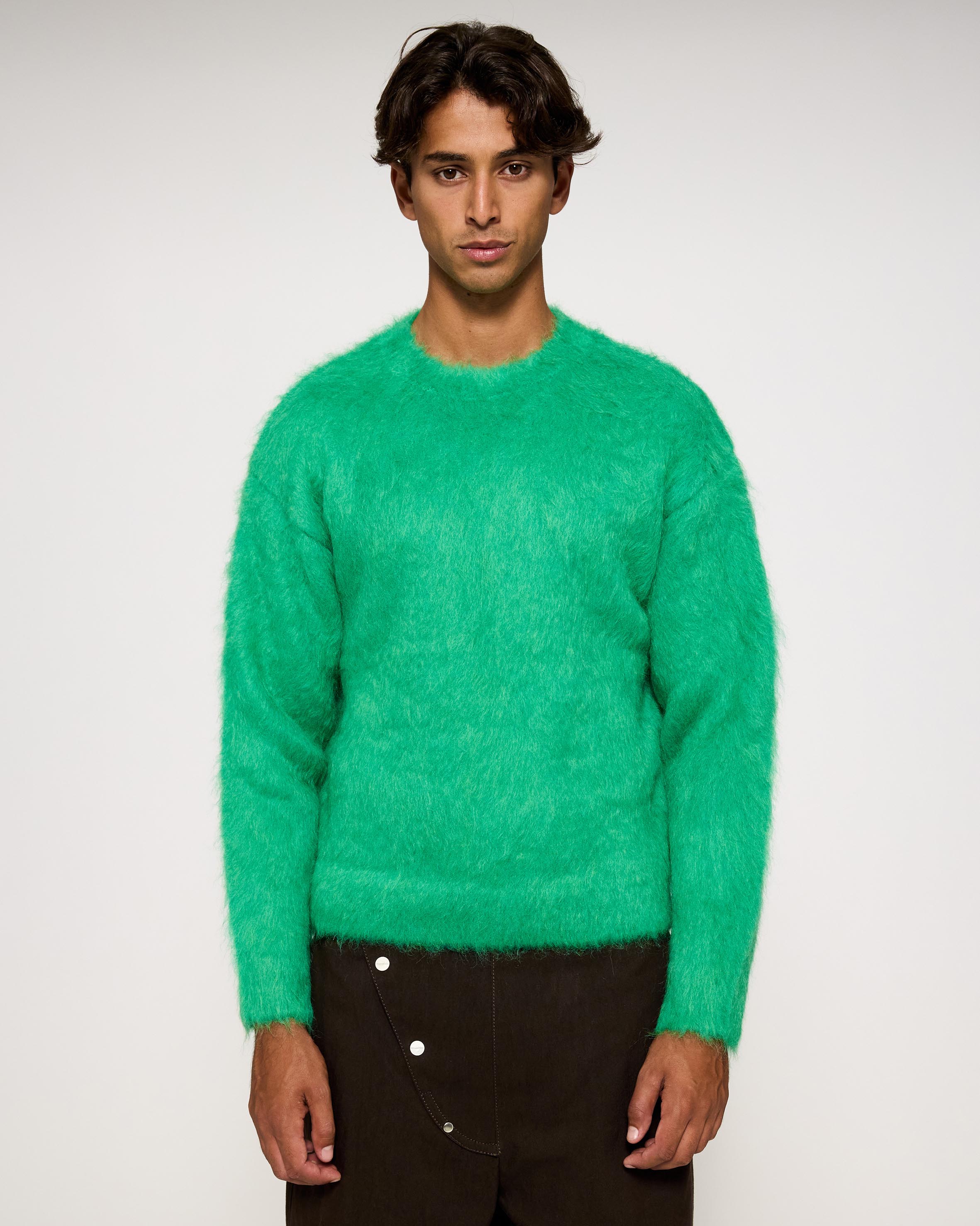 Hairy Knit Round Neck Sweater