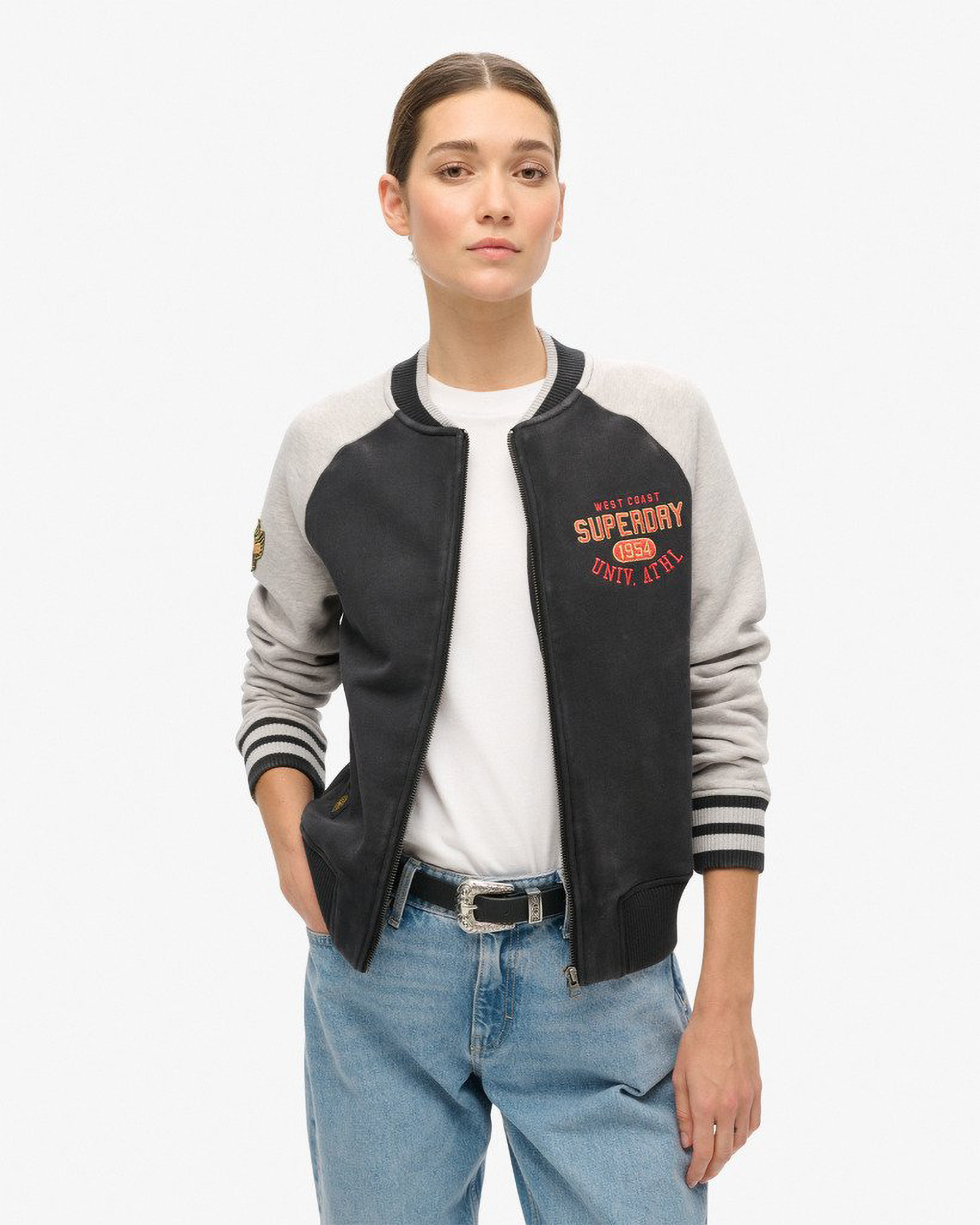 College Script Graphic Bomber