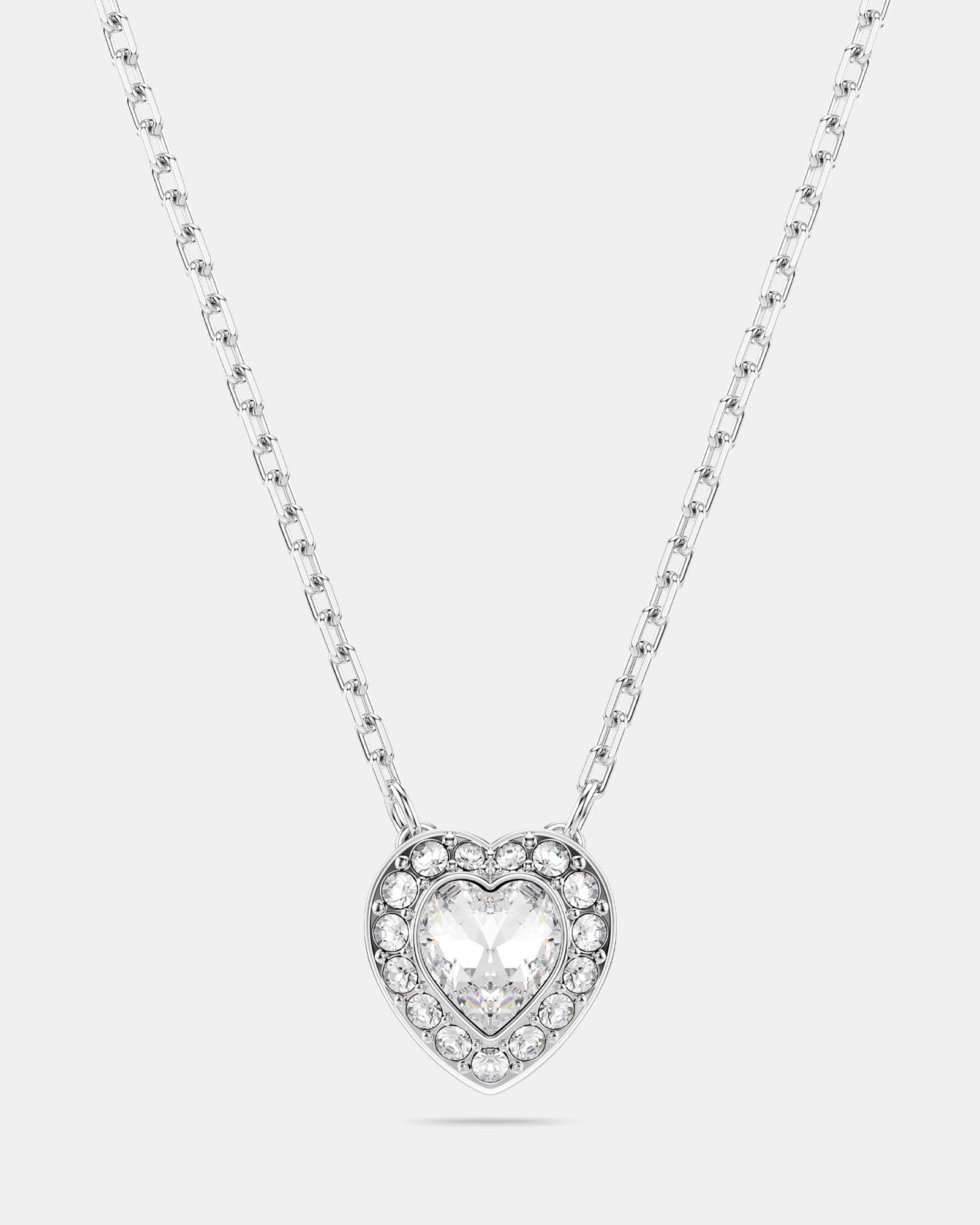 Ariana Grande x Swarovski pendant, Mixed cuts, Heart, White, Rhodium plated