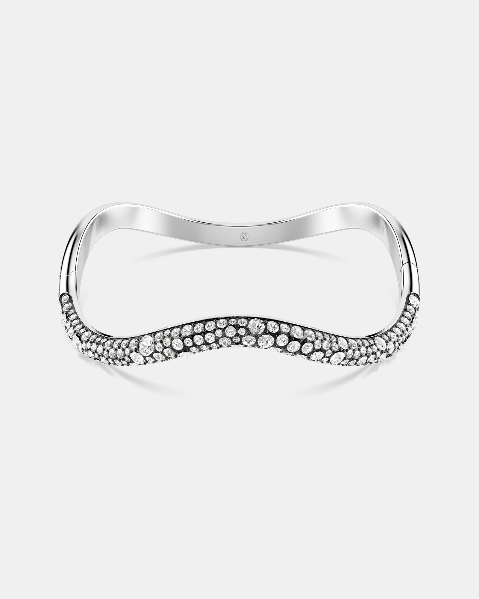 Sublima Bangle, Round Cut, White, Rhodium-Plated