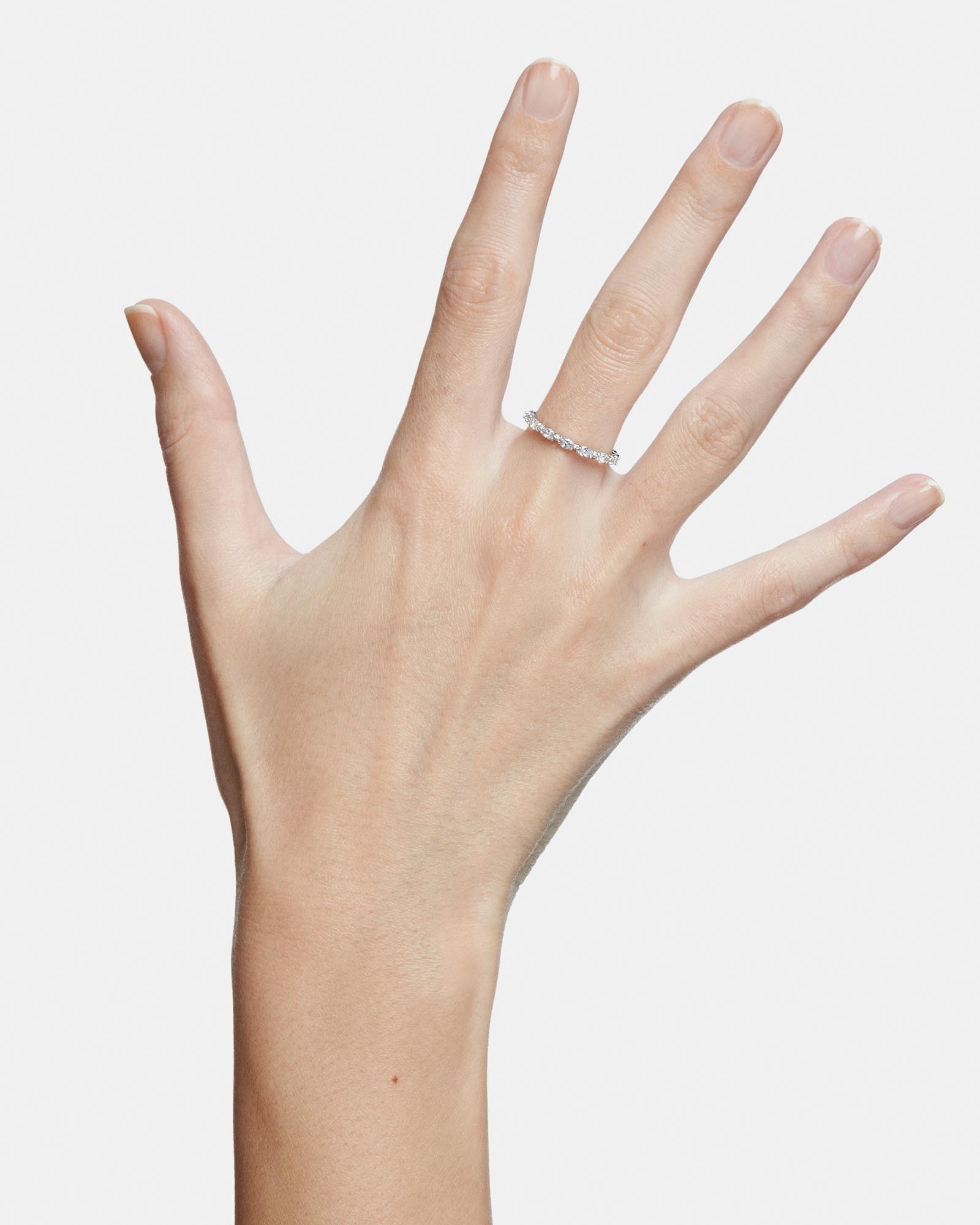 Matrix Vittore ring, Marquise cut, White, Rhodium plated
