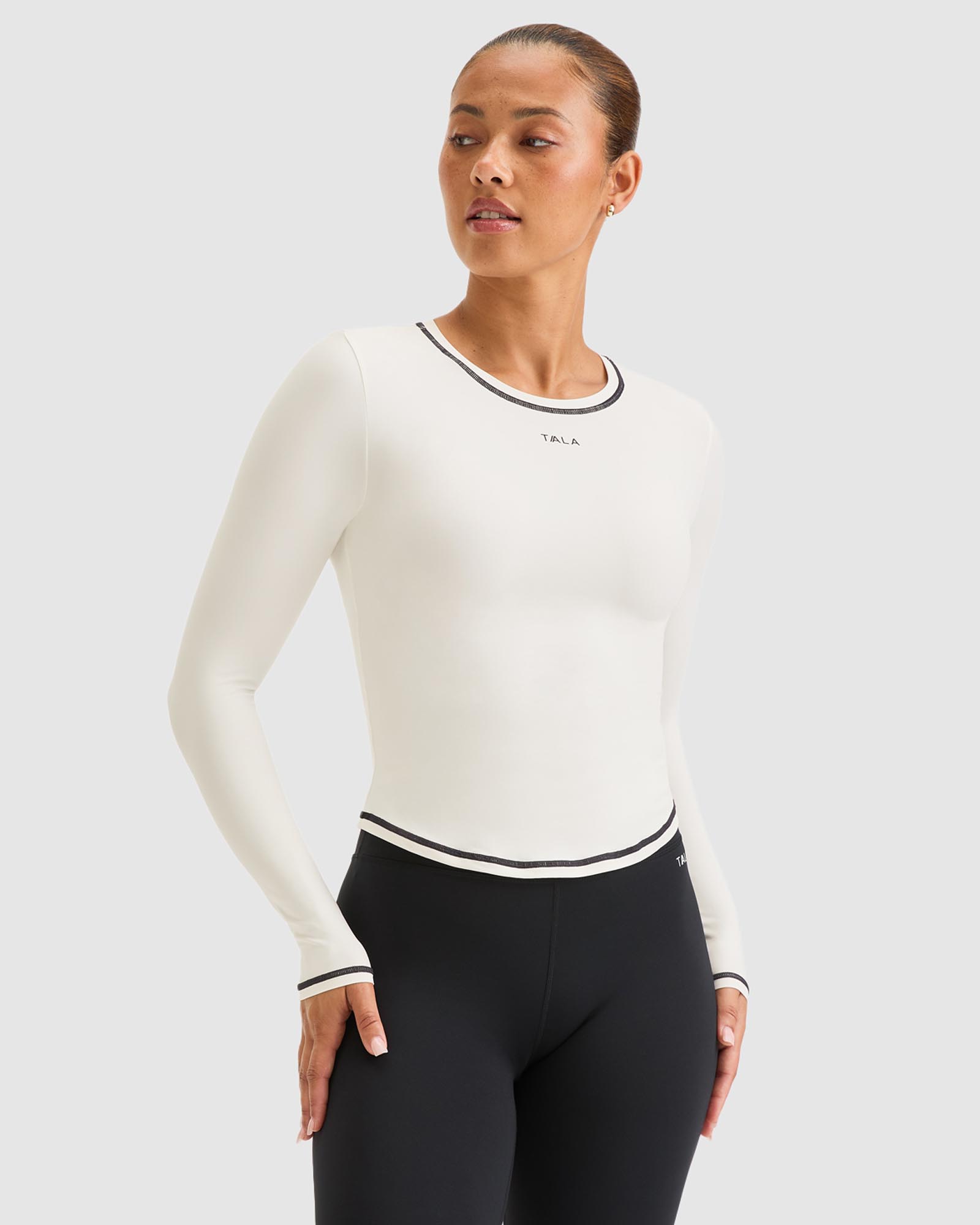 UltraLite Contrast Stitch Long Sleeve Active Top