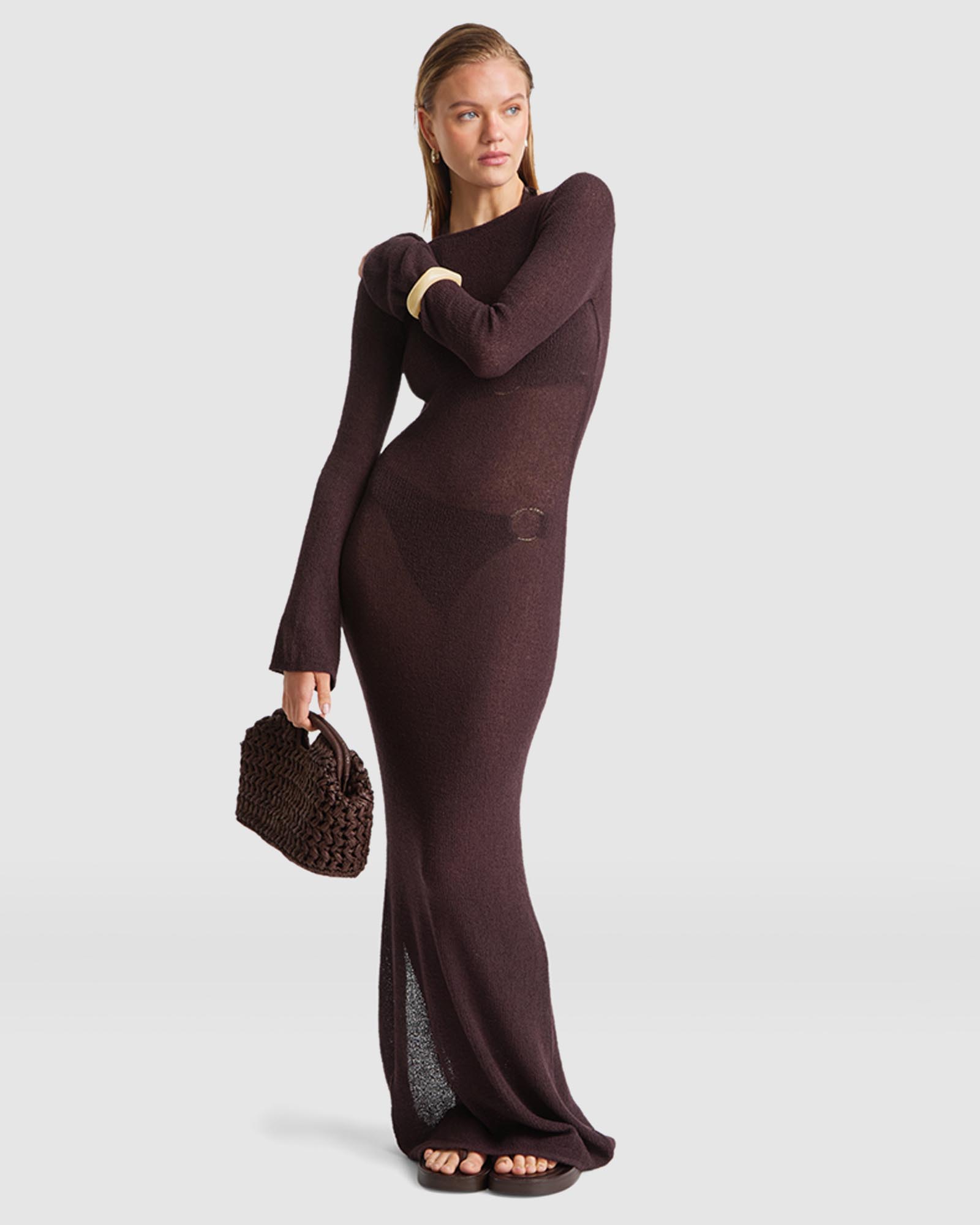 Multiway Gold Ring Knit Maxi Dress