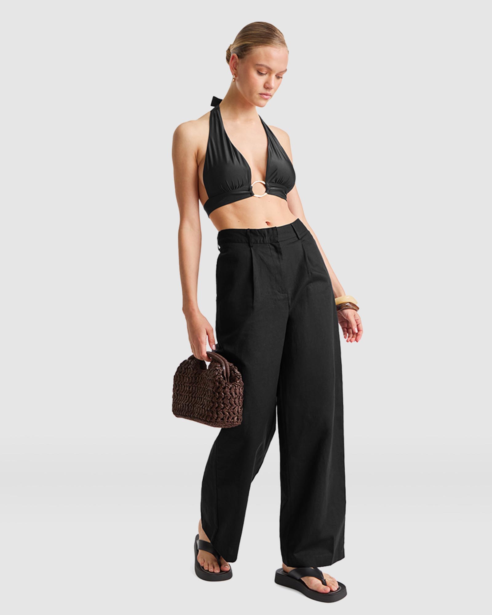 Wide Leg Linen Trousers