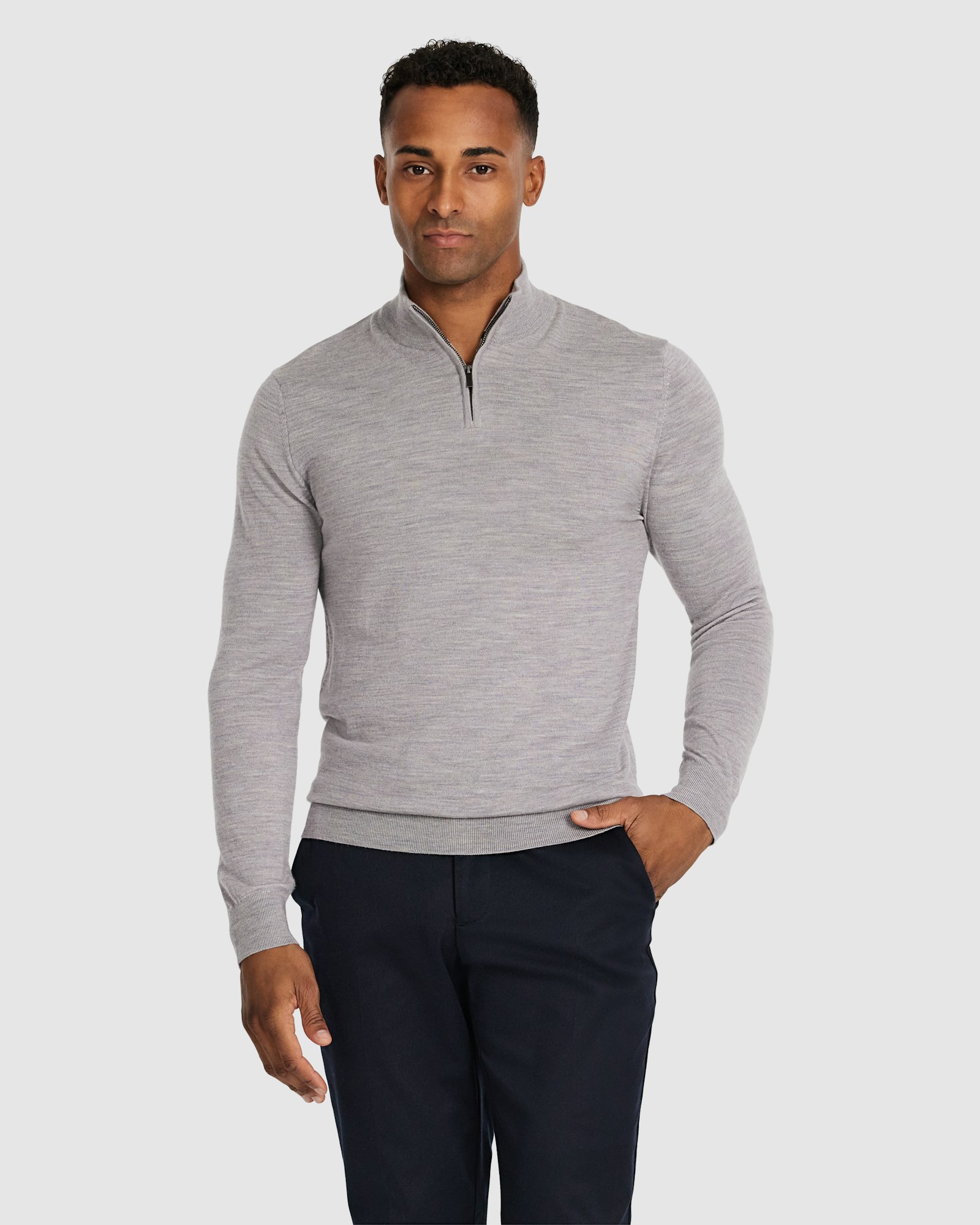 Asher Merino Wool Zip Knit