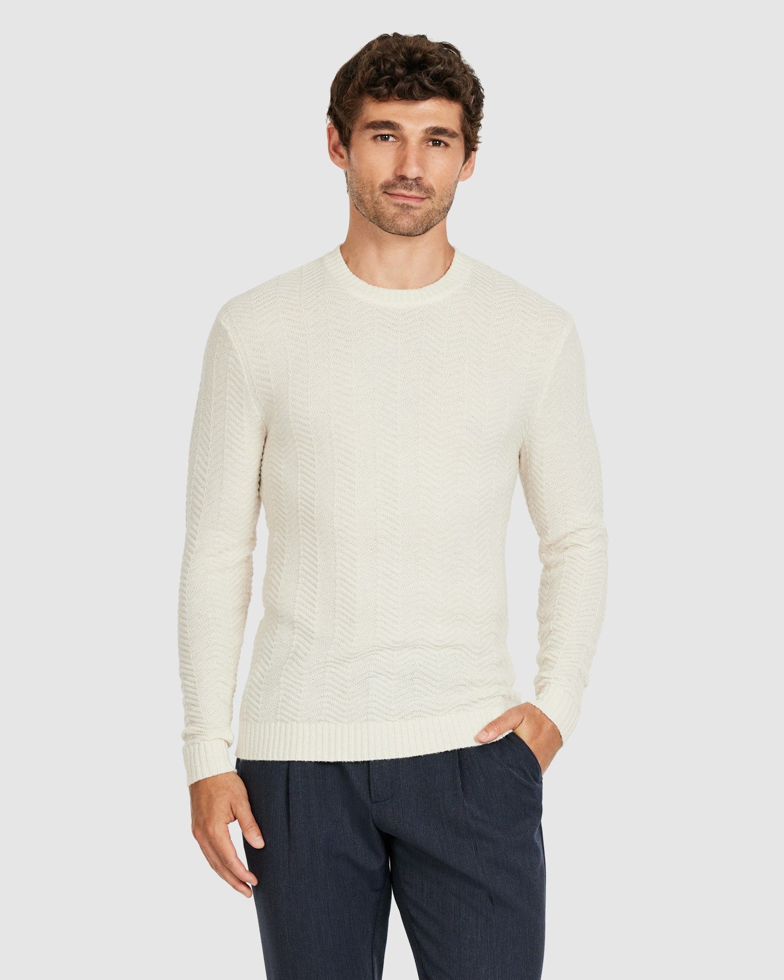 Louis Wool Textured Crew Knit