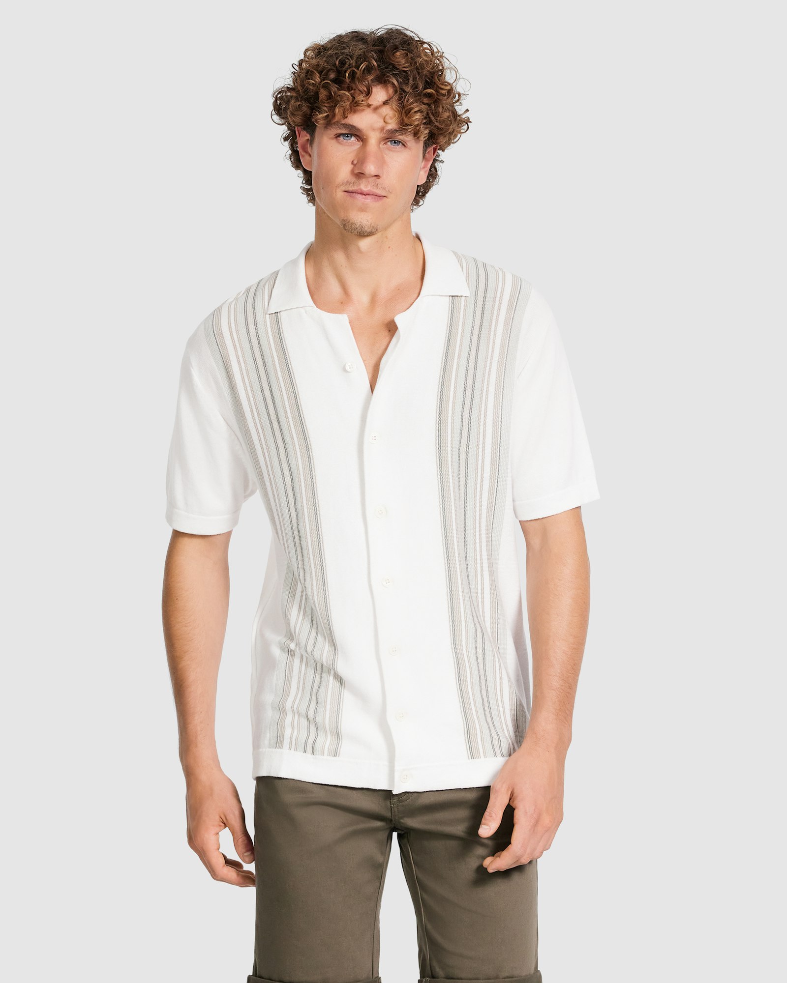 Brycen Stripe Knit Polo Shirt