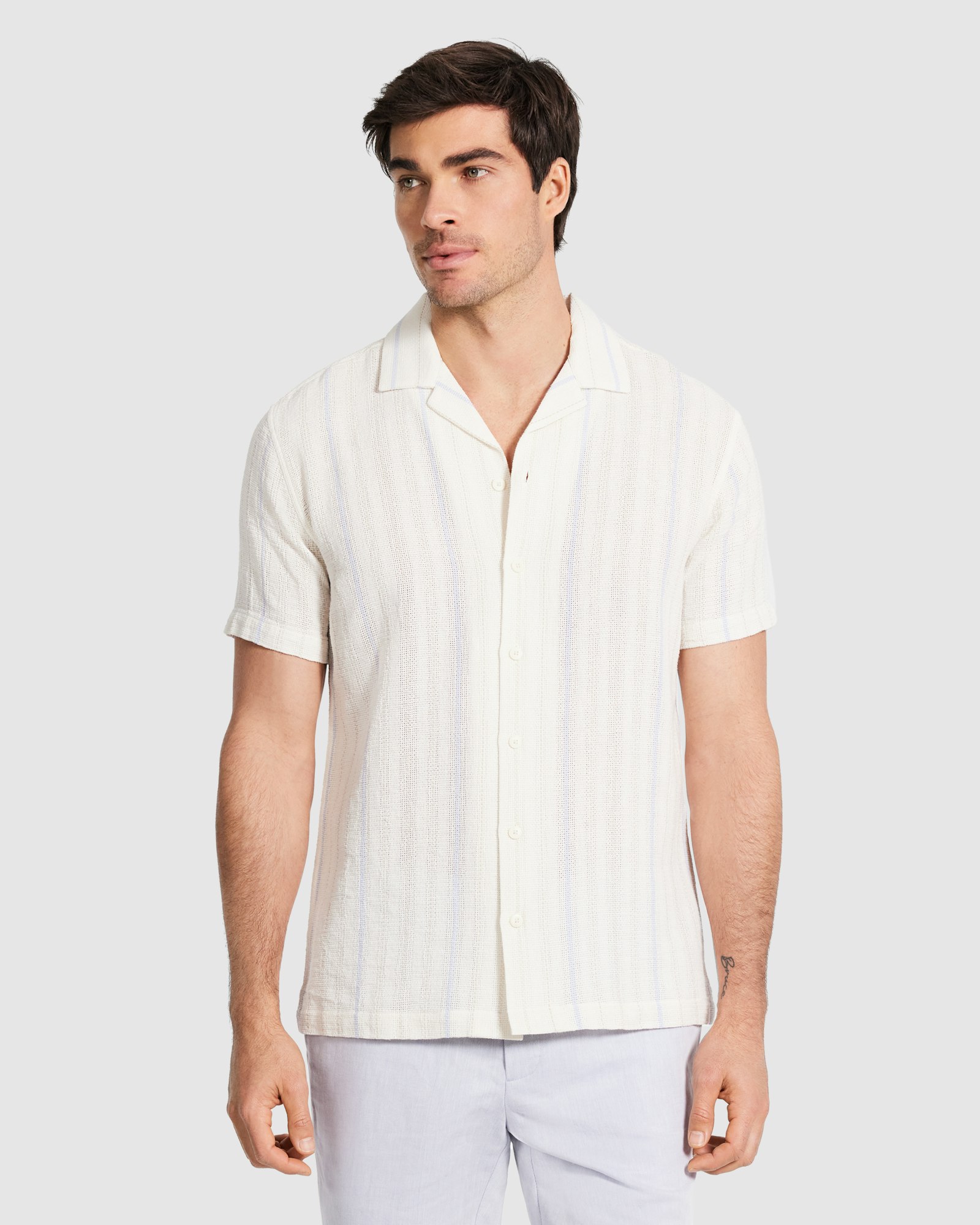 Delos Stripe Textured Shirt
