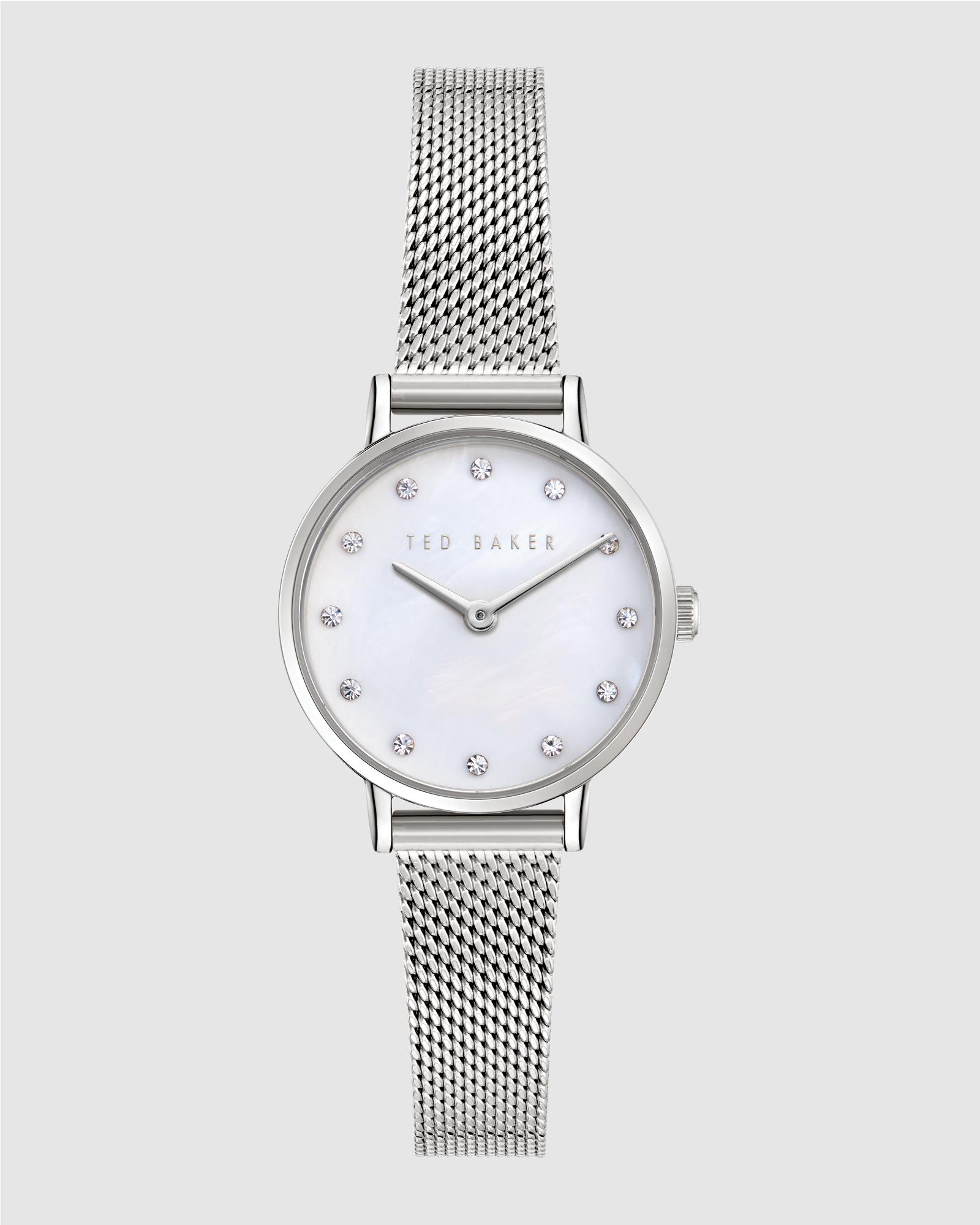 Staciie 28mm Mother of Pearl Dial with Silver-Tone Mesh Strap