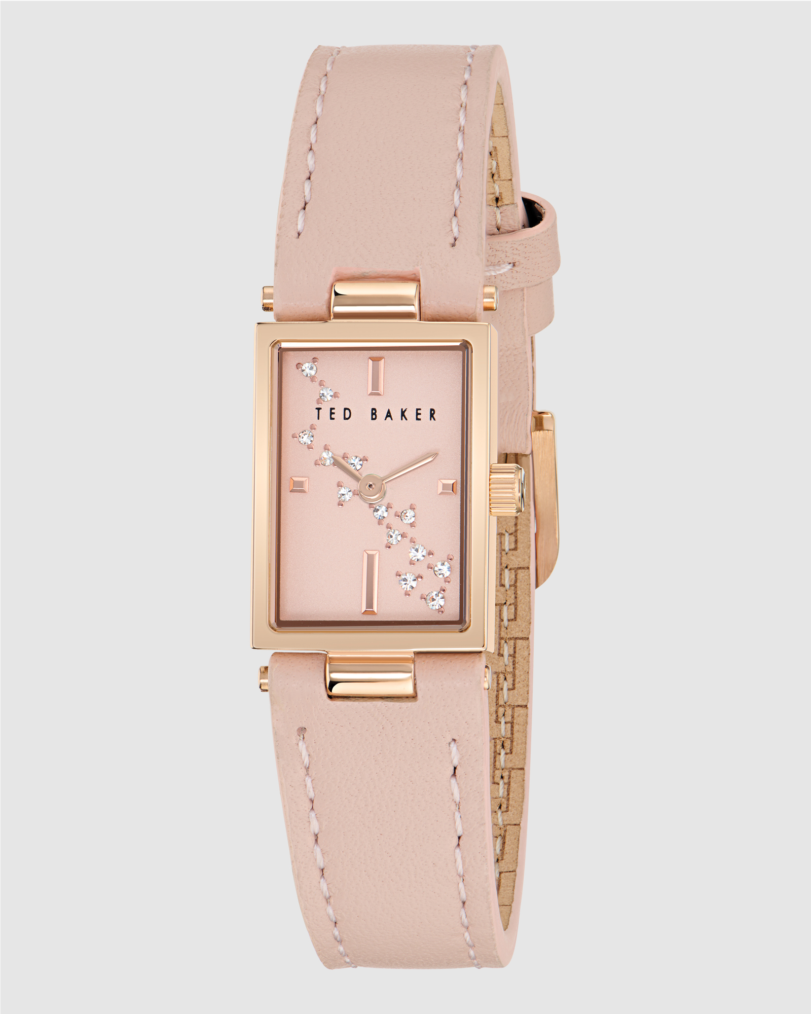 Lileey Rose Gold-Tone Nude Pink Leather Watch