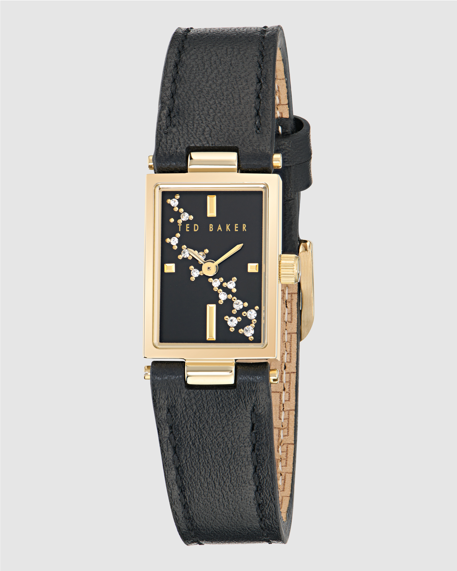 Lileey Gold-Tone Black Leather Watch