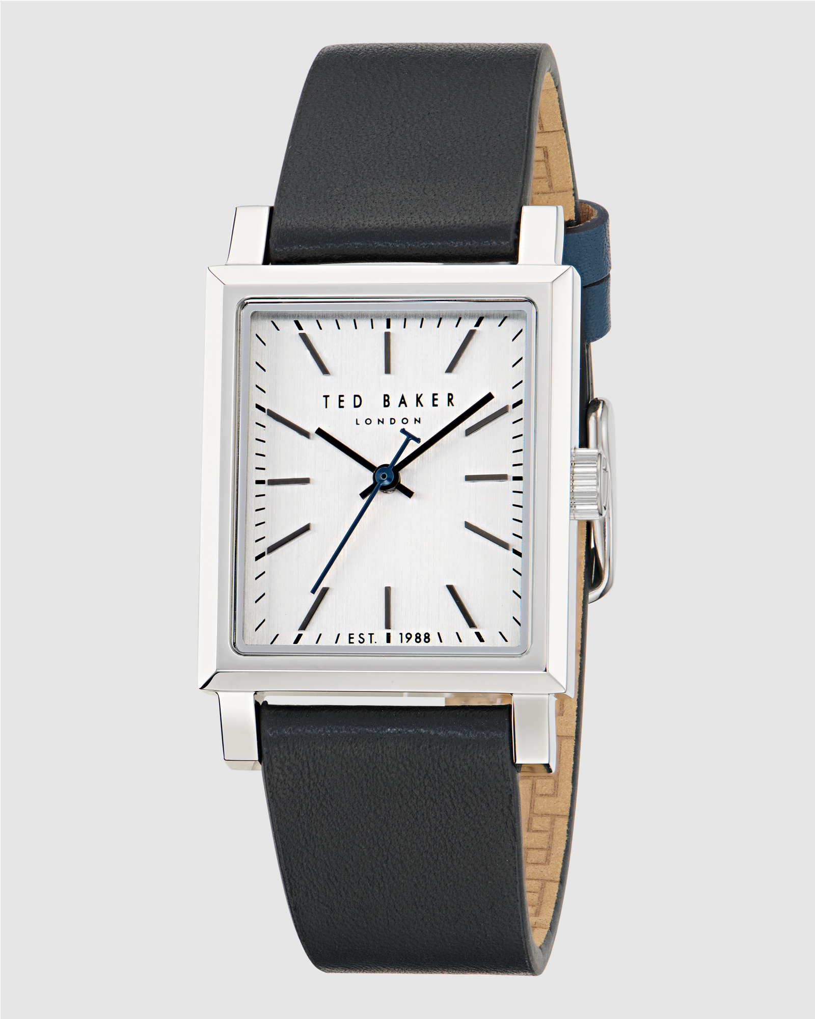 Jaareth Silver-Tone Black Leather Watch