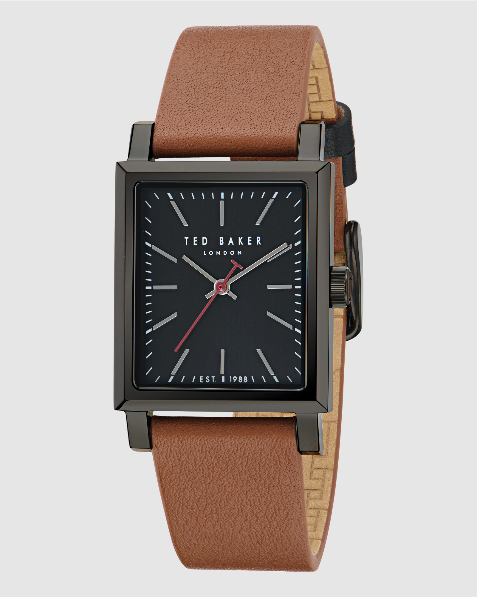 Jaareth IP Black Tan Leather Watch