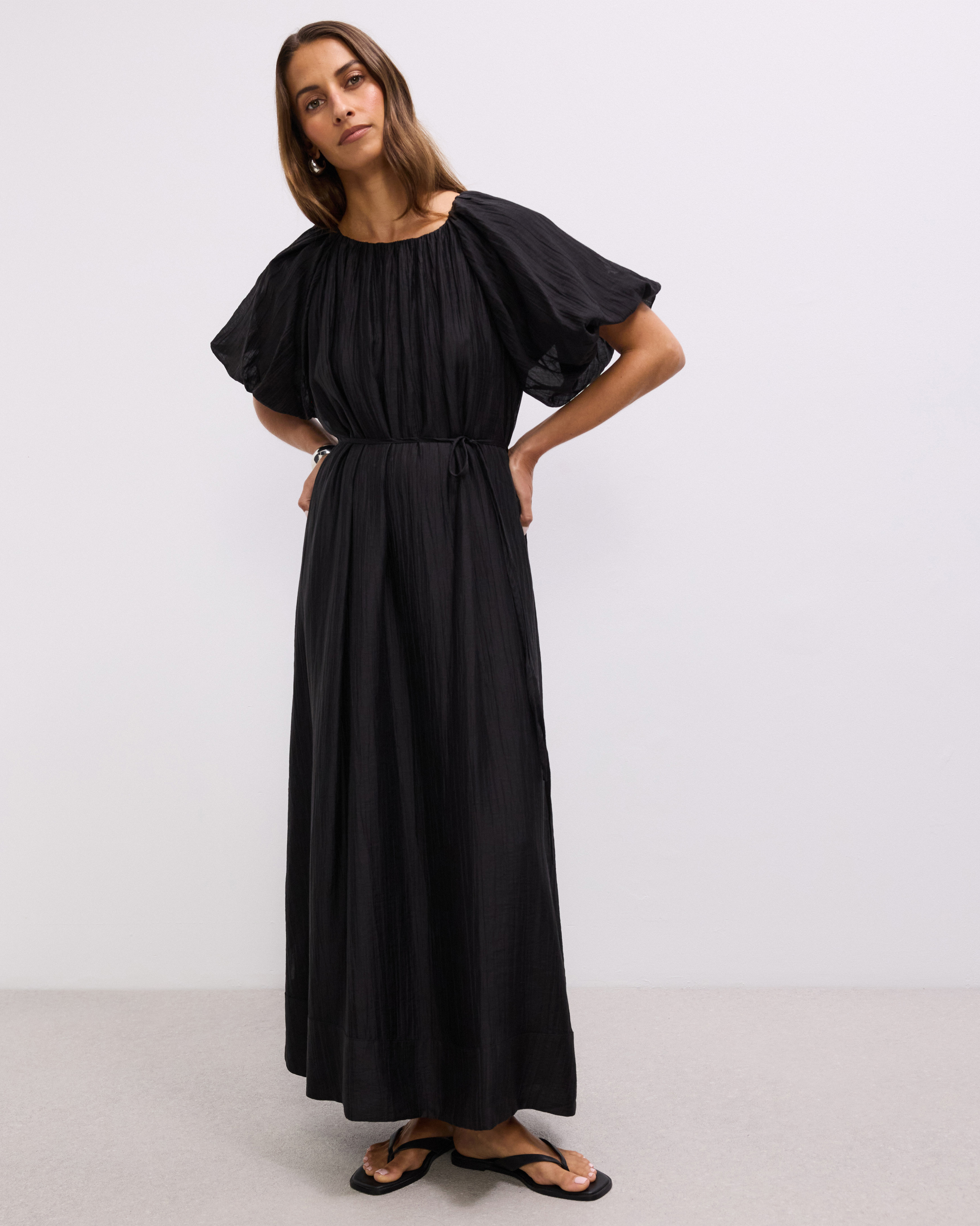 Noa Puff Sleeve Midi Dress