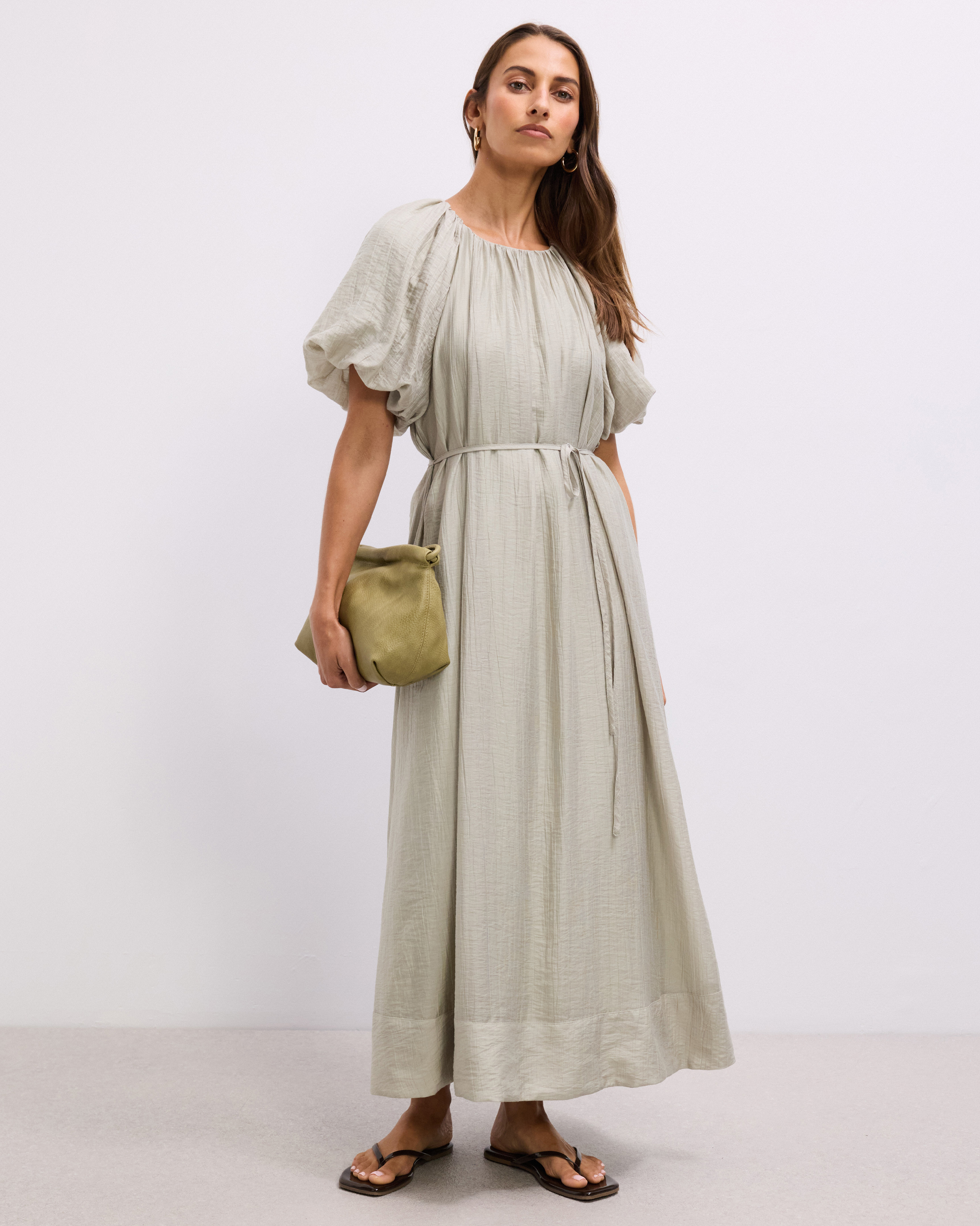 Noa Puff Sleeve Midi Dress