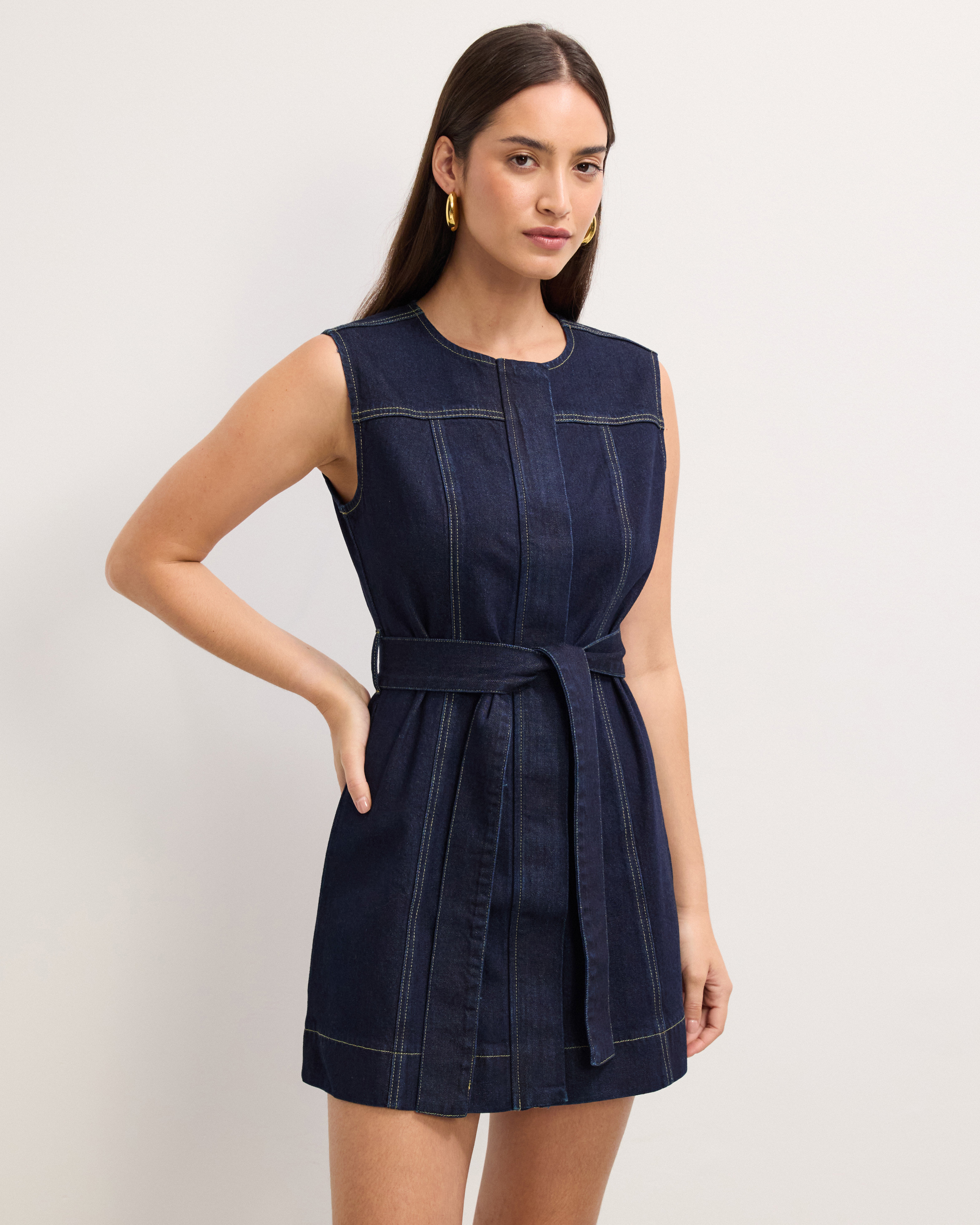 Leni Sleeveless Denim Mini Dress