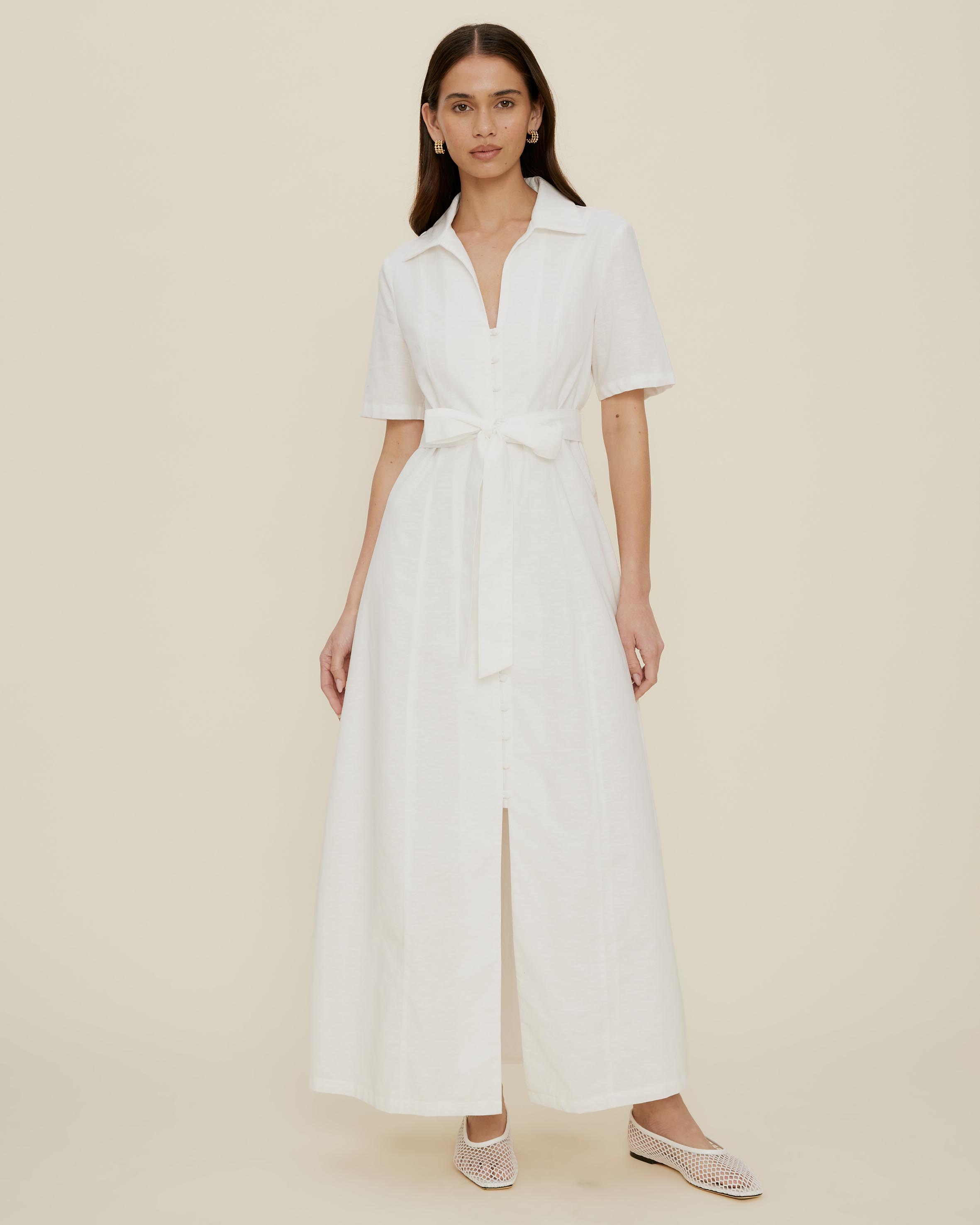 Claudia Linen Blend Midi Dress