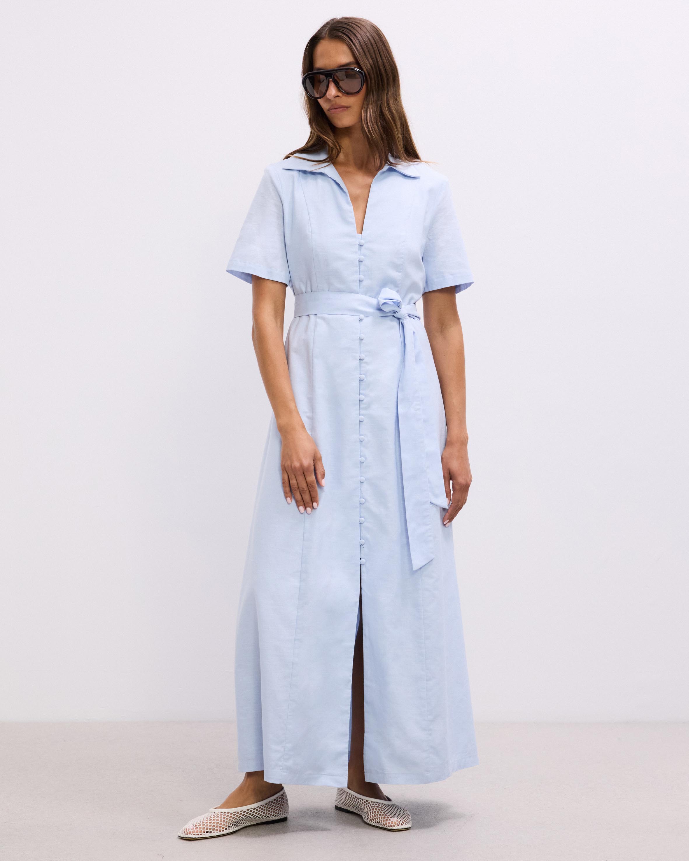 Claudia Linen Blend Midi Dress