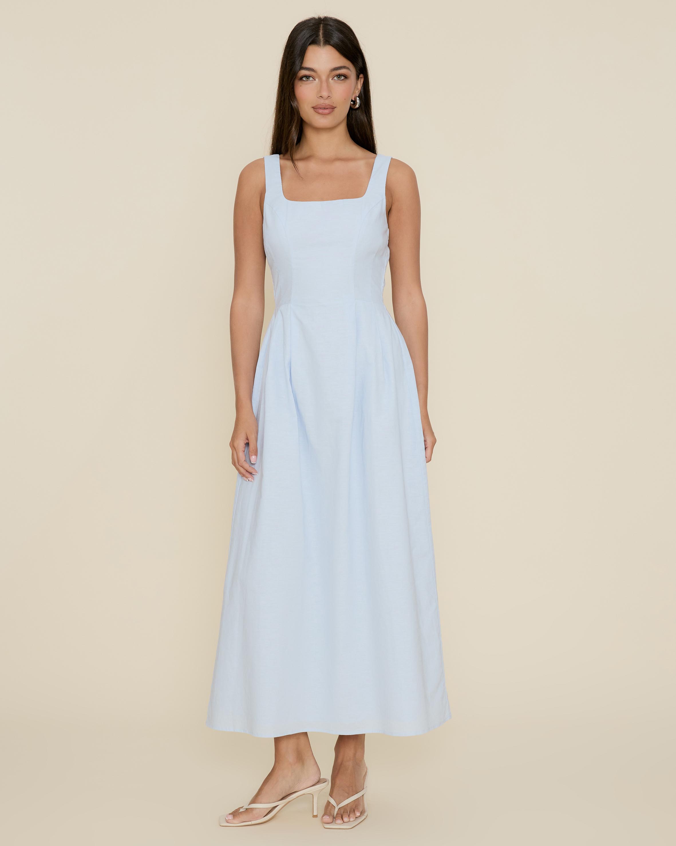 Camille Linen Blend Midi Dress