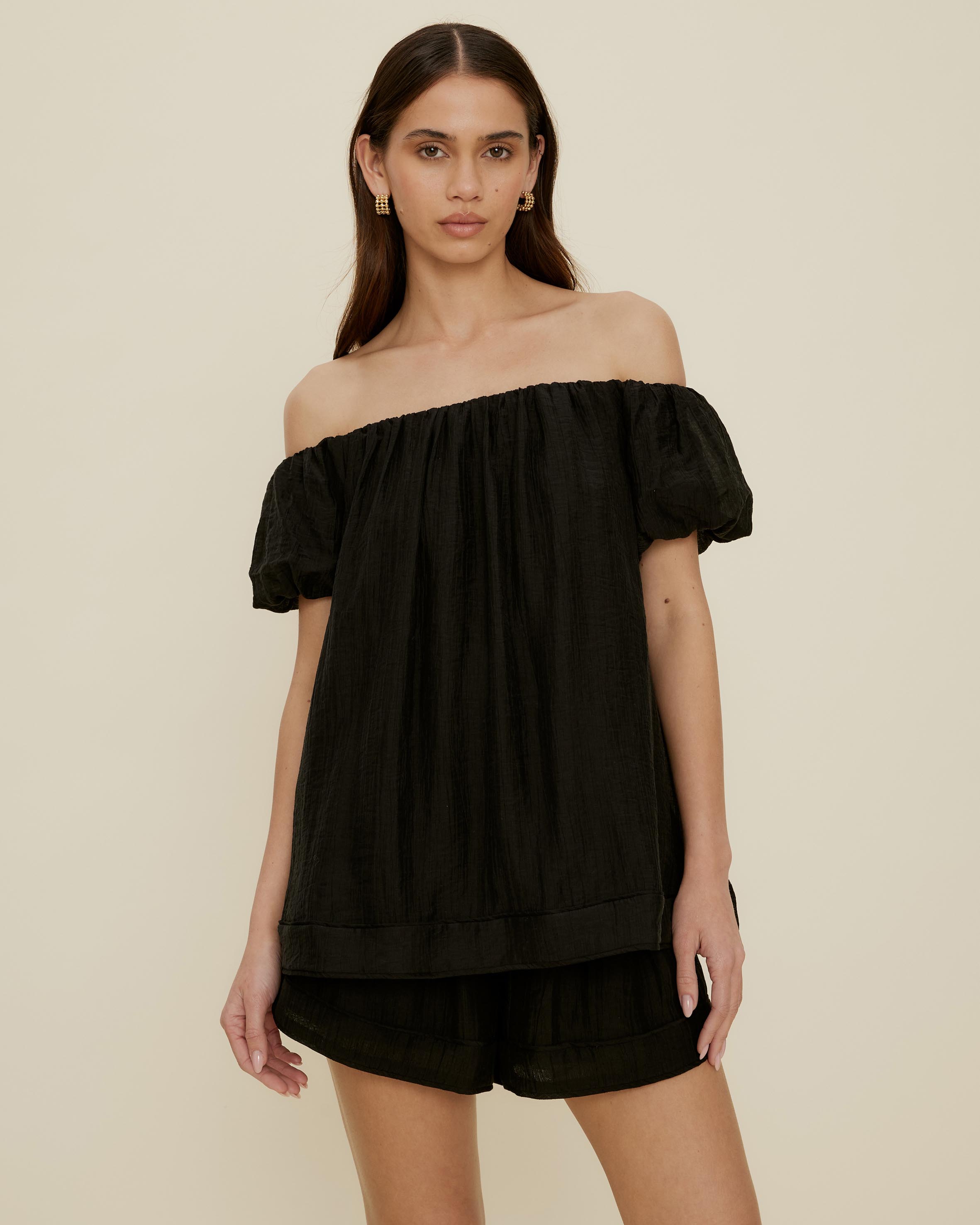 Rosie Gathered Off Shoulder Top