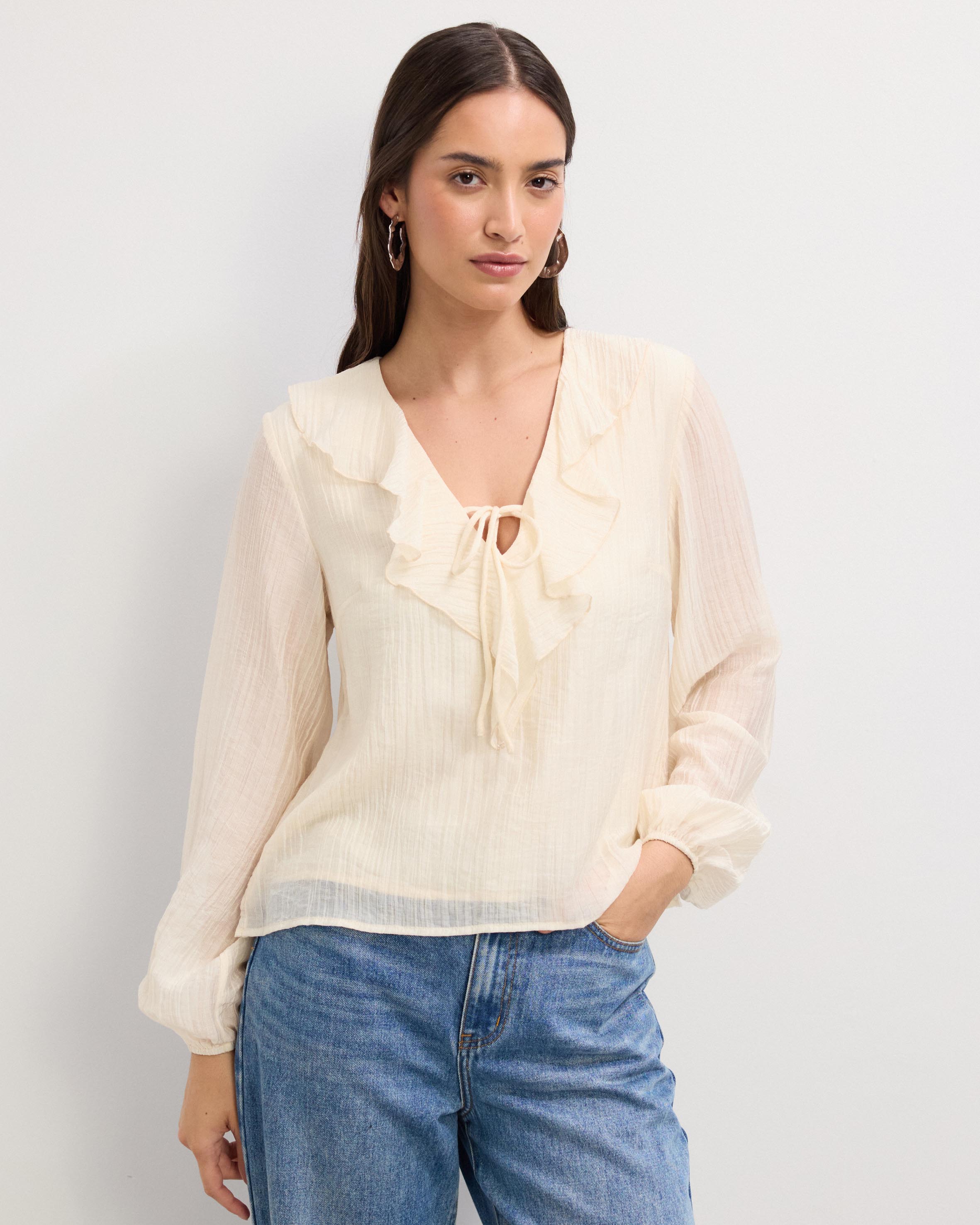 Kyla Ruffled Neck Blouse