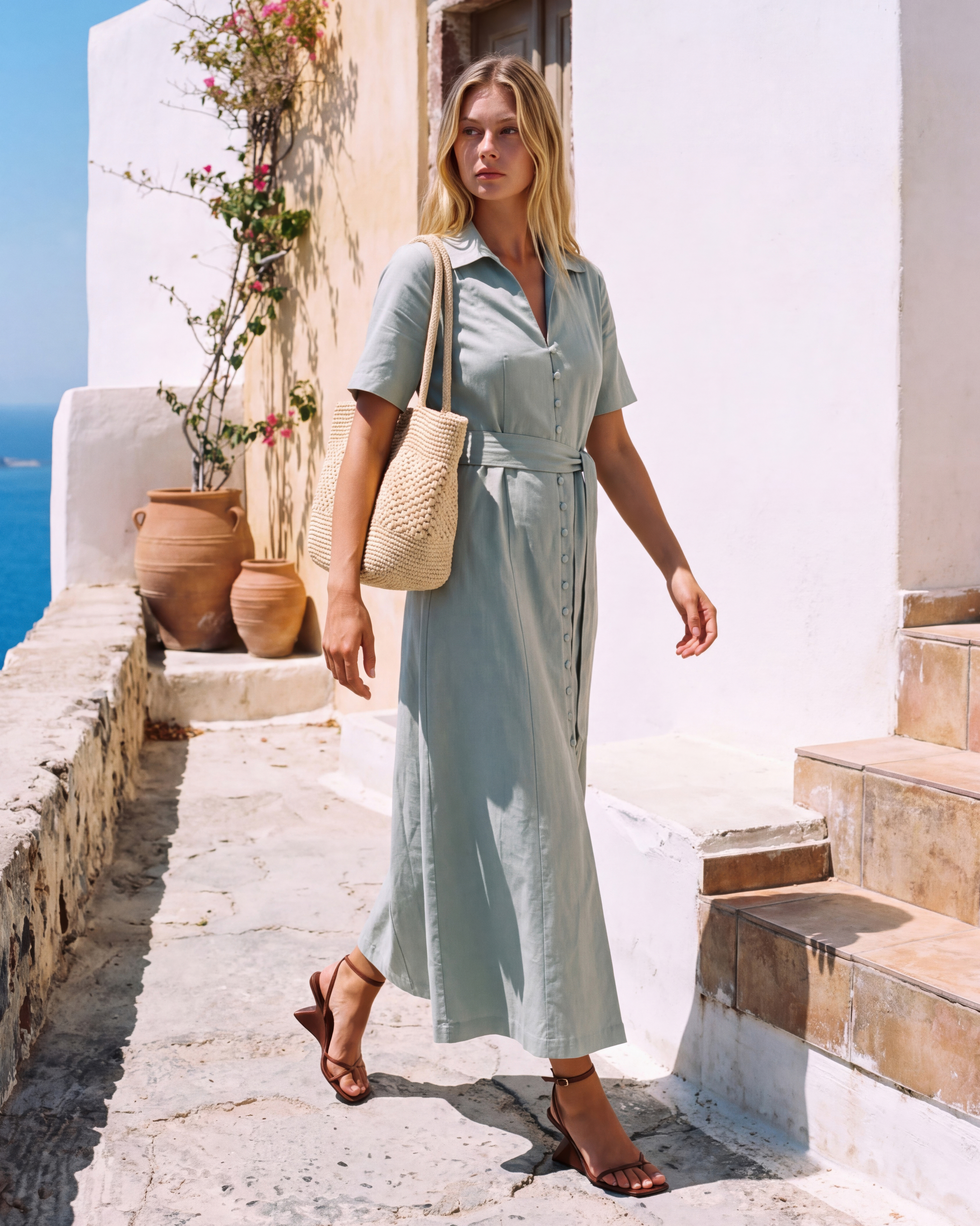 Claudia Linen Blend Midi Dress