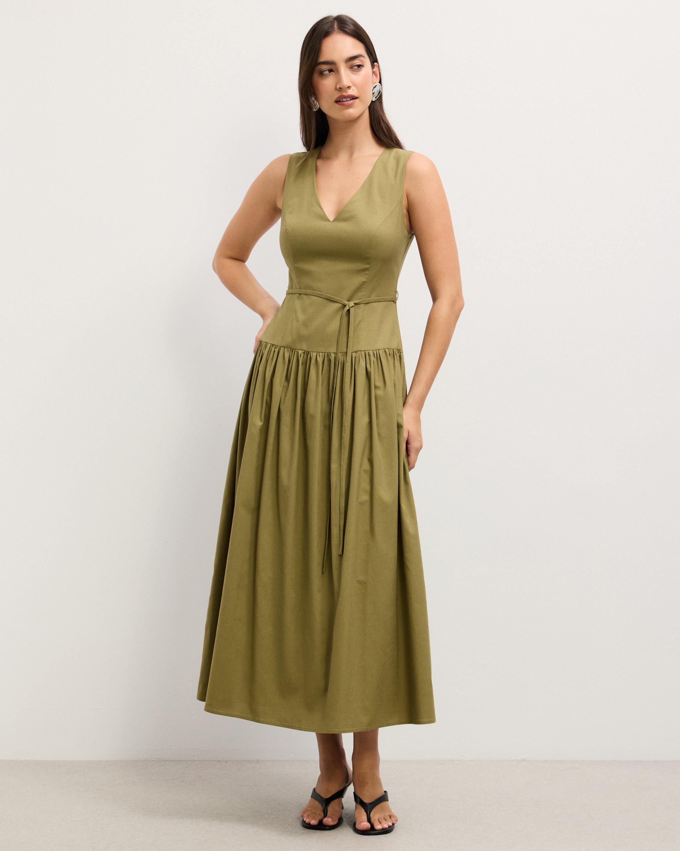 Cleo Drop Waist Midi Dress